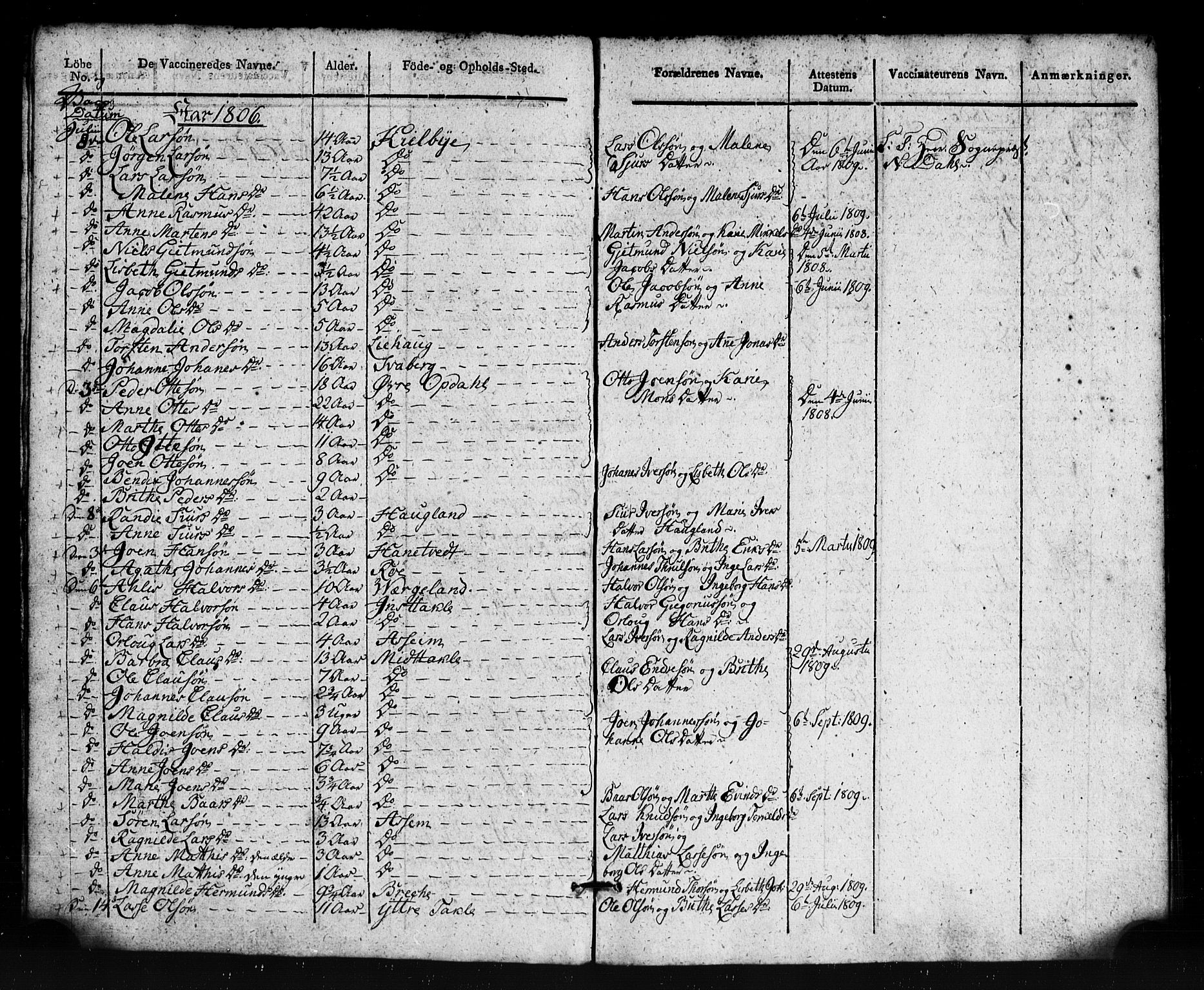 Gulen sokneprestembete, AV/SAB-A-80201/H/Haa/Haaa/L0024: Parish register (official) no. A 24, 1806-1821, p. 4