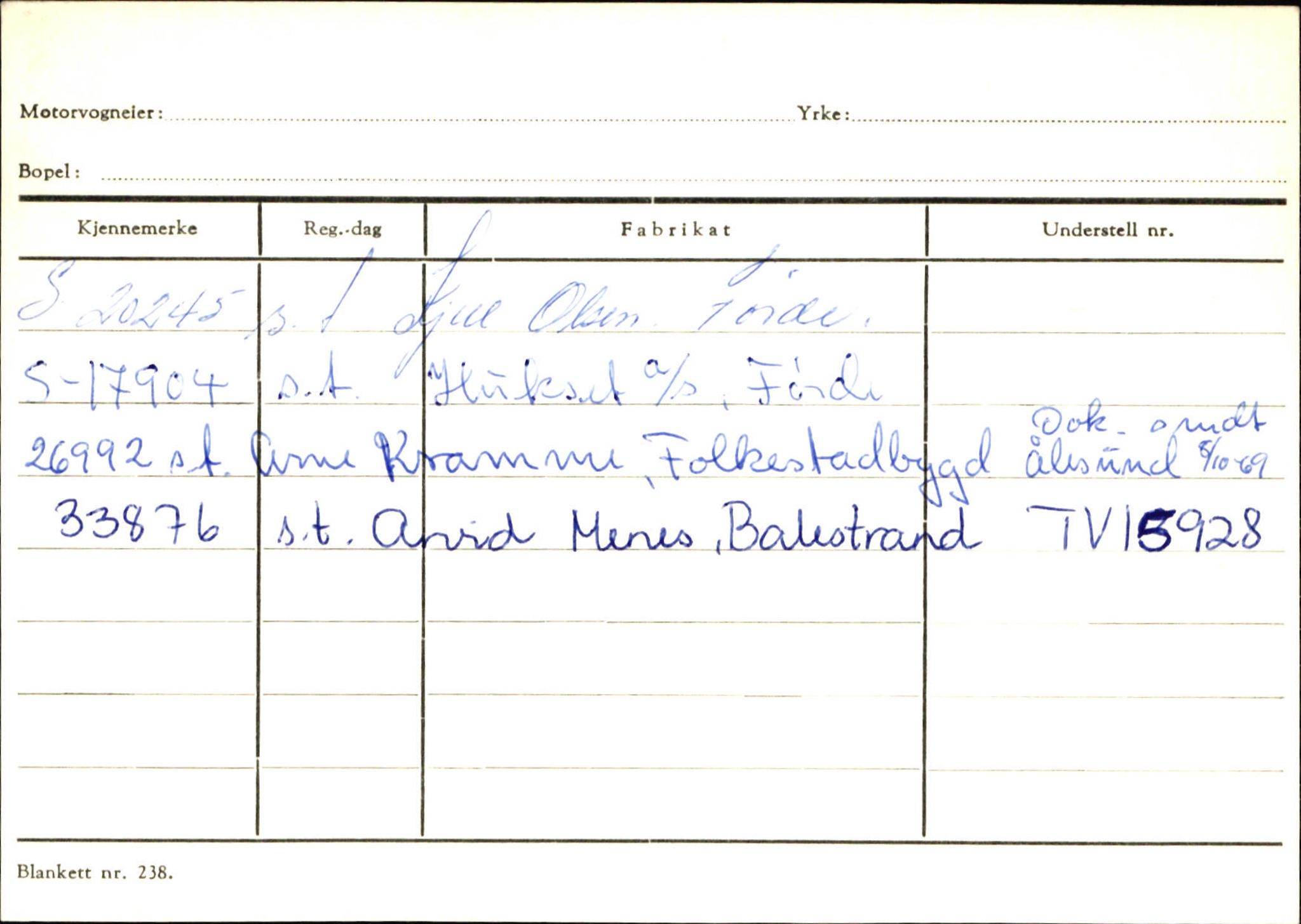 Statens vegvesen, Sogn og Fjordane vegkontor, AV/SAB-A-5301/4/F/L0132: Eigarregister Askvoll A-Å. Balestrand A-Å, 1945-1975, p. 2047