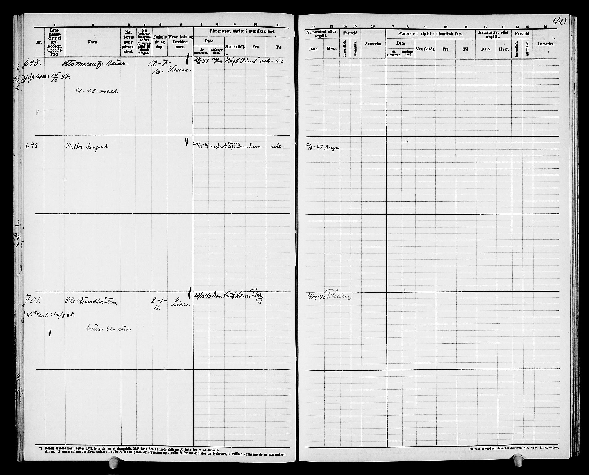 Drammen innrulleringsdistrikt, AV/SAKO-A-781/F/Fd/L0004: Maskinist- og fyrbøterrulle, 1904-1948, p. 46