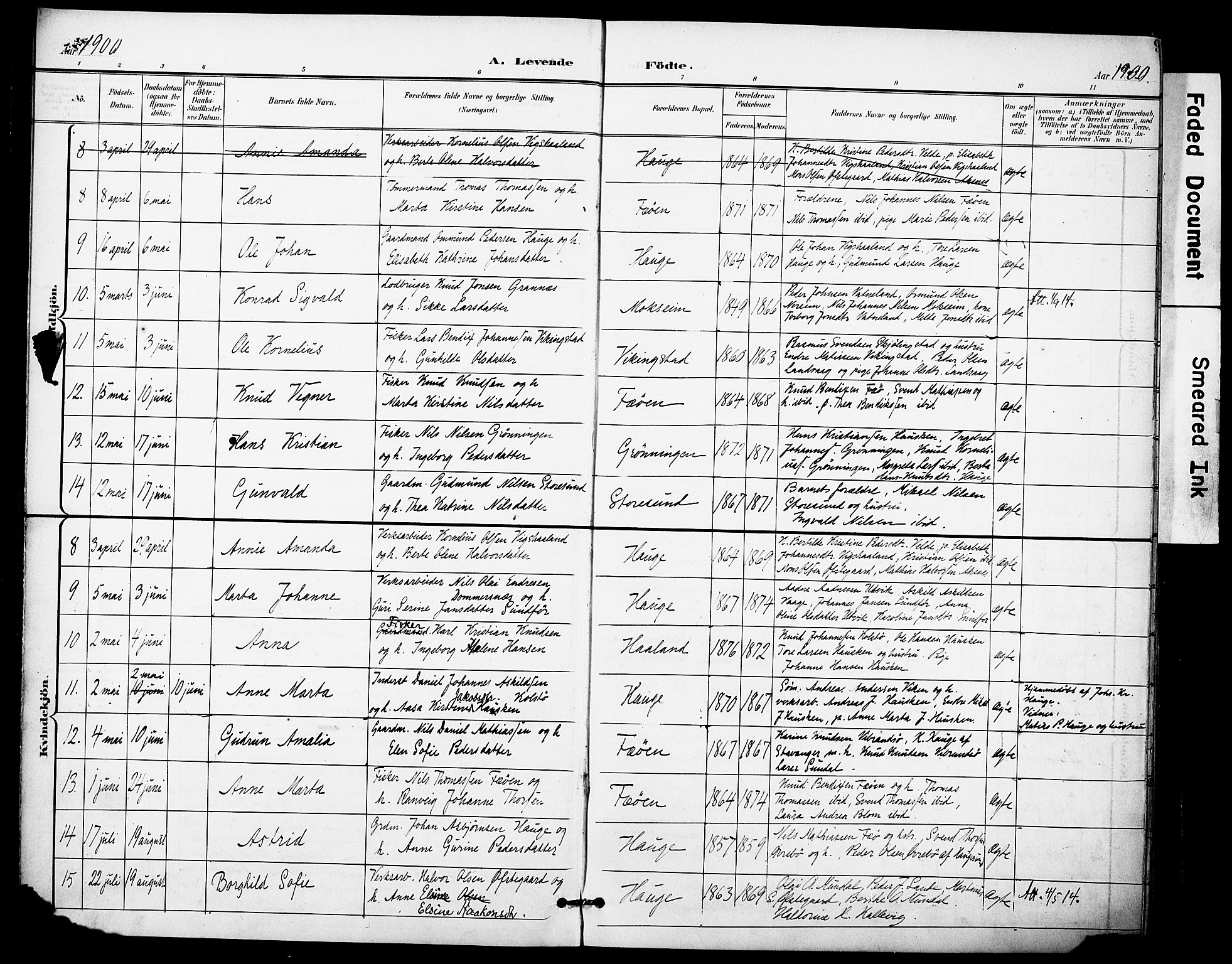 Torvastad sokneprestkontor, AV/SAST-A -101857/H/Ha/Haa/L0017: Parish register (official) no. A 16, 1899-1911, p. 9