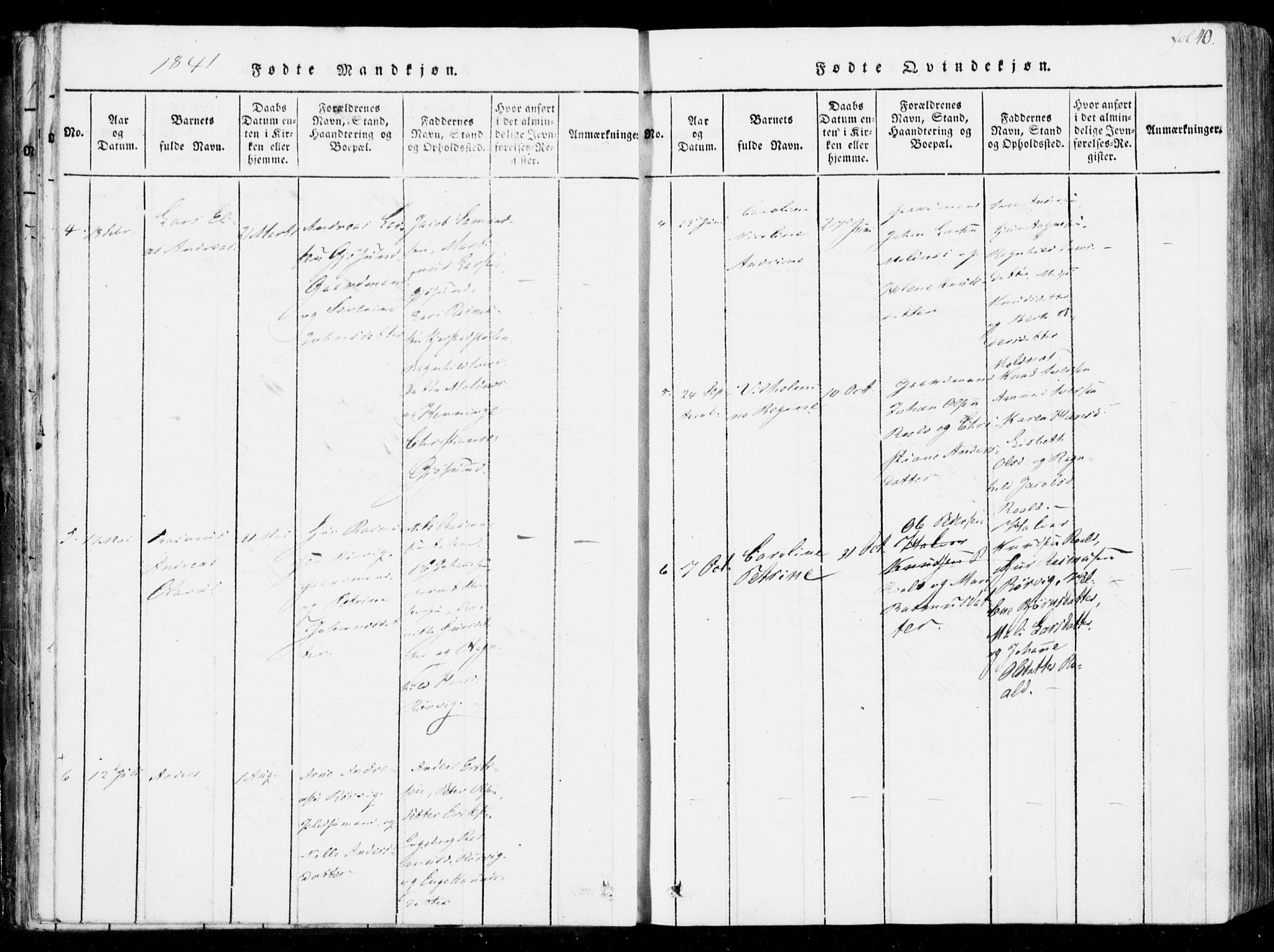 Ministerialprotokoller, klokkerbøker og fødselsregistre - Møre og Romsdal, SAT/A-1454/537/L0517: Parish register (official) no. 537A01, 1818-1862, p. 40