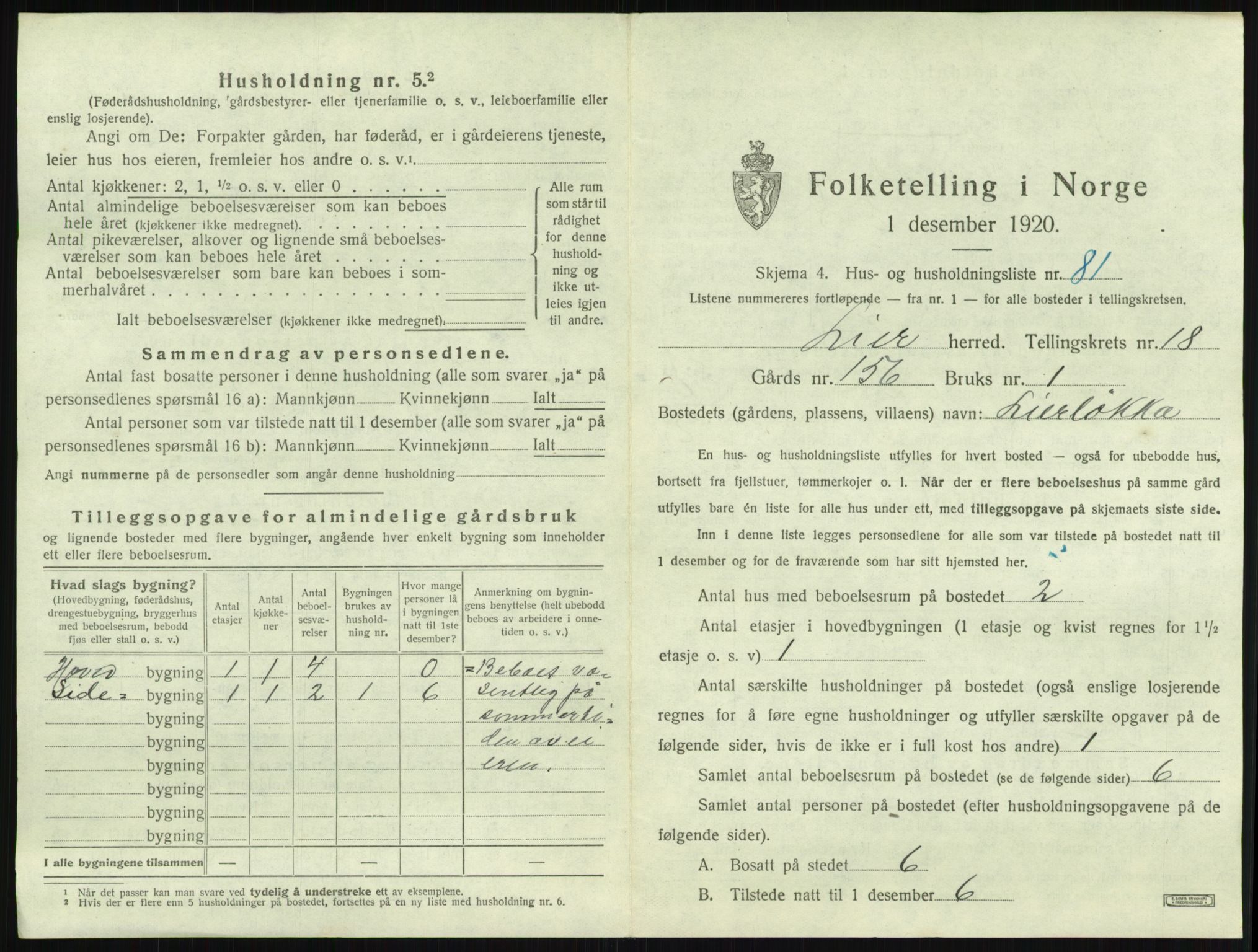 SAKO, 1920 census for Lier, 1920, p. 3214