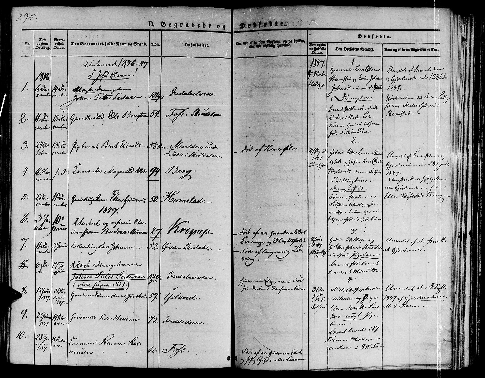 Ministerialprotokoller, klokkerbøker og fødselsregistre - Sør-Trøndelag, SAT/A-1456/646/L0610: Parish register (official) no. 646A08, 1837-1847, p. 295