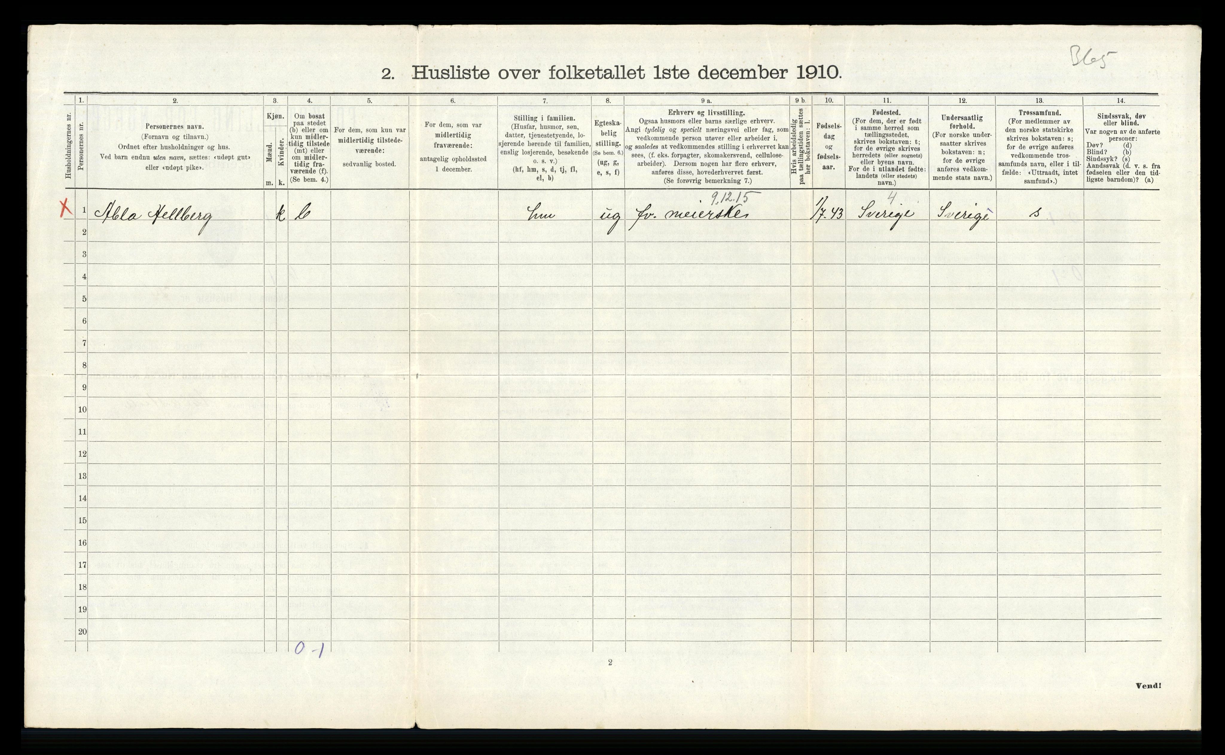 RA, 1910 census for Lier, 1910, p. 2349