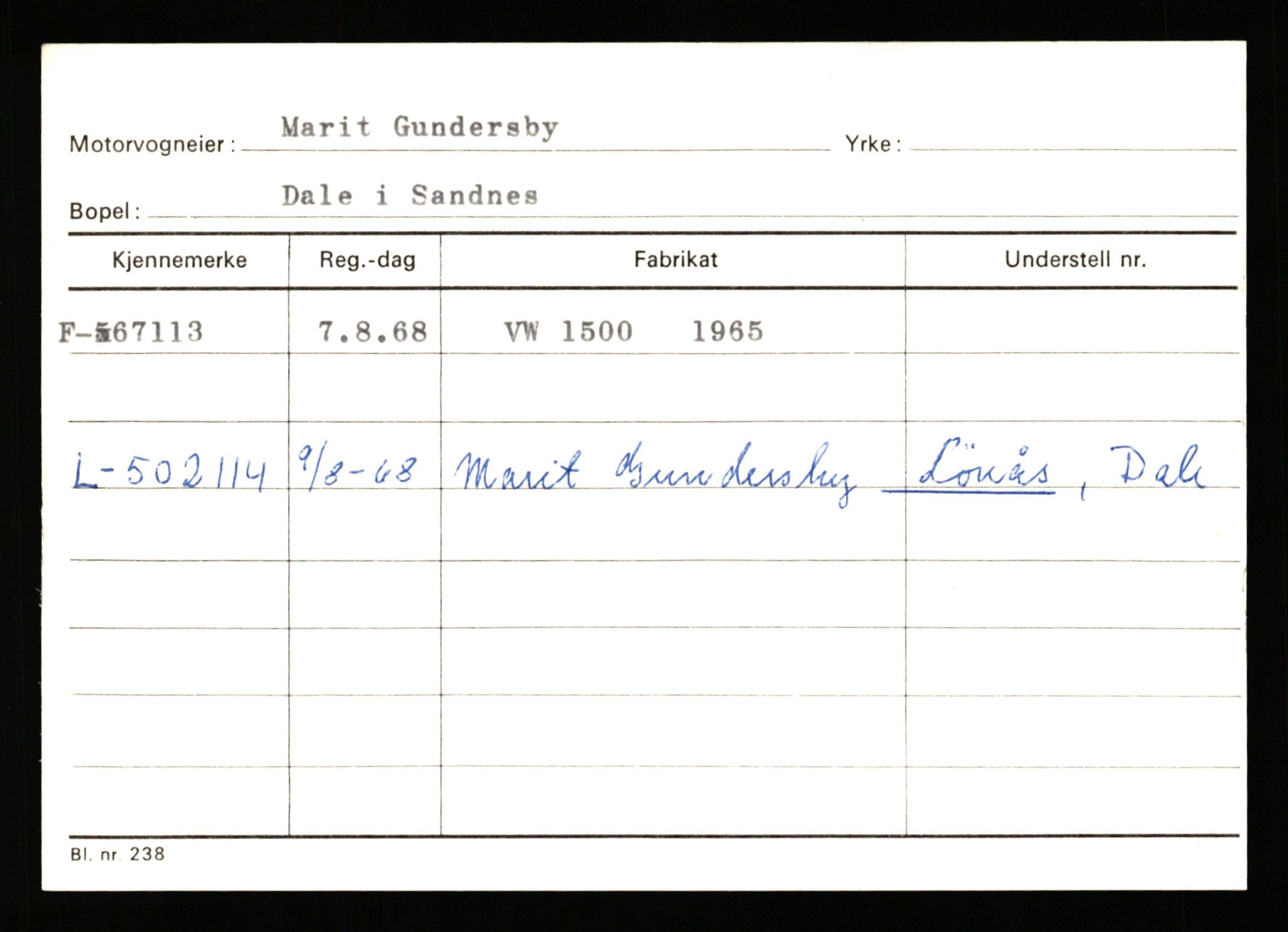 Stavanger trafikkstasjon, SAST/A-101942/0/G/L0007: Registreringsnummer: 49019 - 67460, 1930-1971, p. 3235