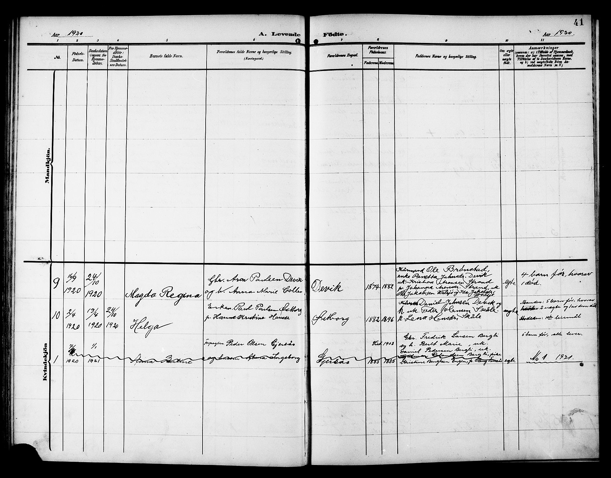 Ministerialprotokoller, klokkerbøker og fødselsregistre - Nord-Trøndelag, SAT/A-1458/757/L0506: Parish register (copy) no. 757C01, 1904-1922, p. 41