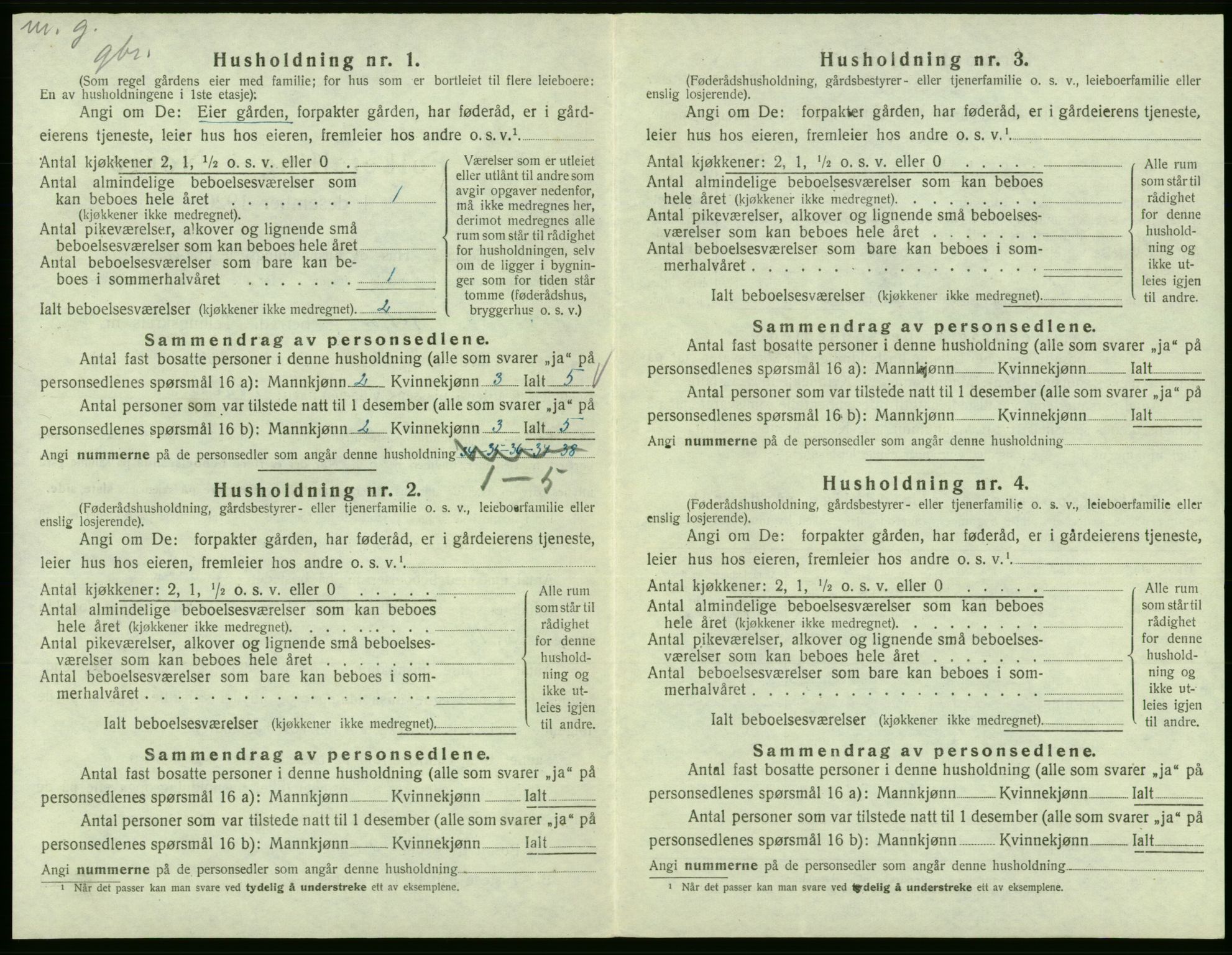 SAB, 1920 census for Fitjar, 1920, p. 500