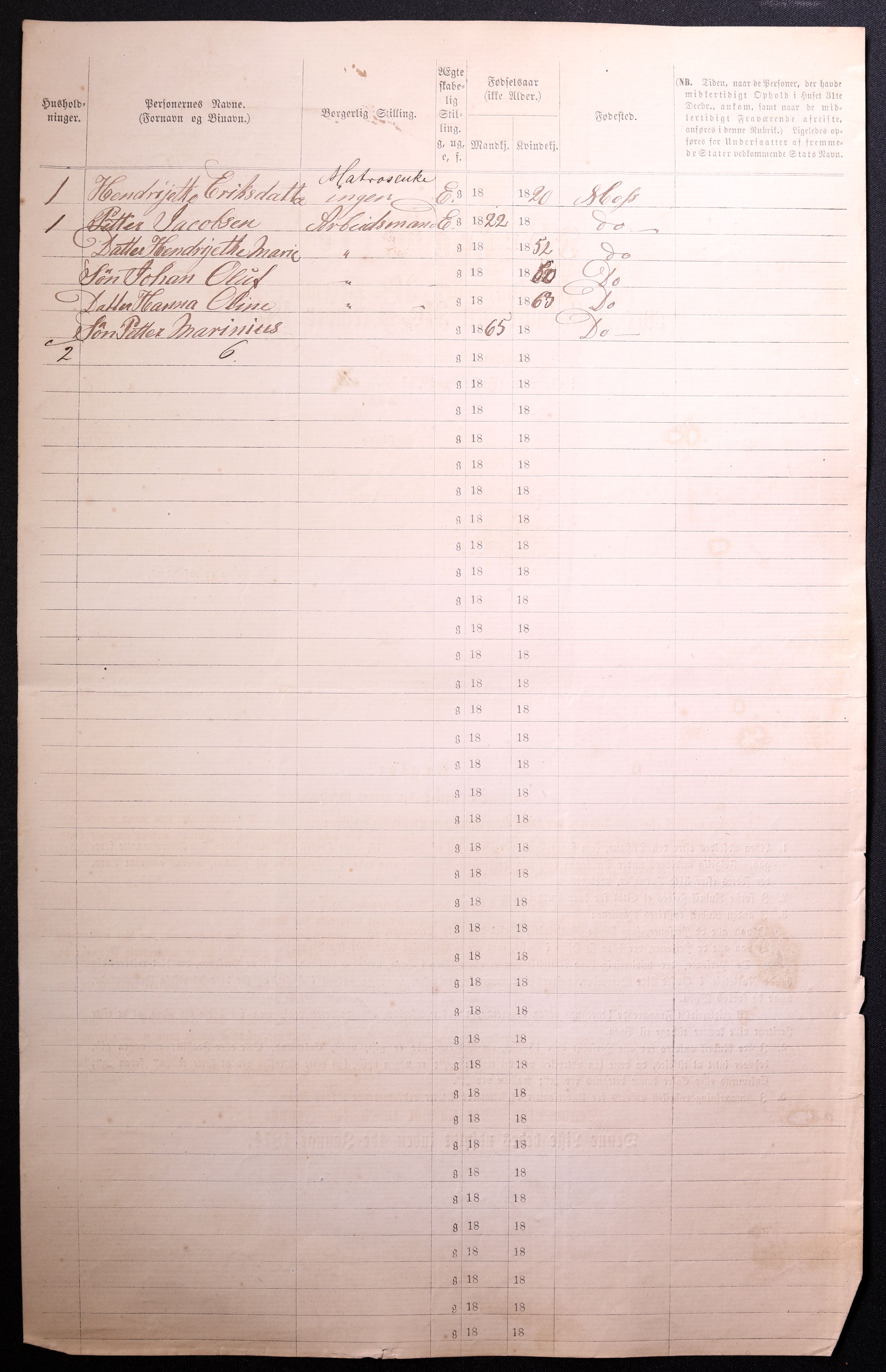 RA, 1870 census for 0104 Moss, 1870, p. 706