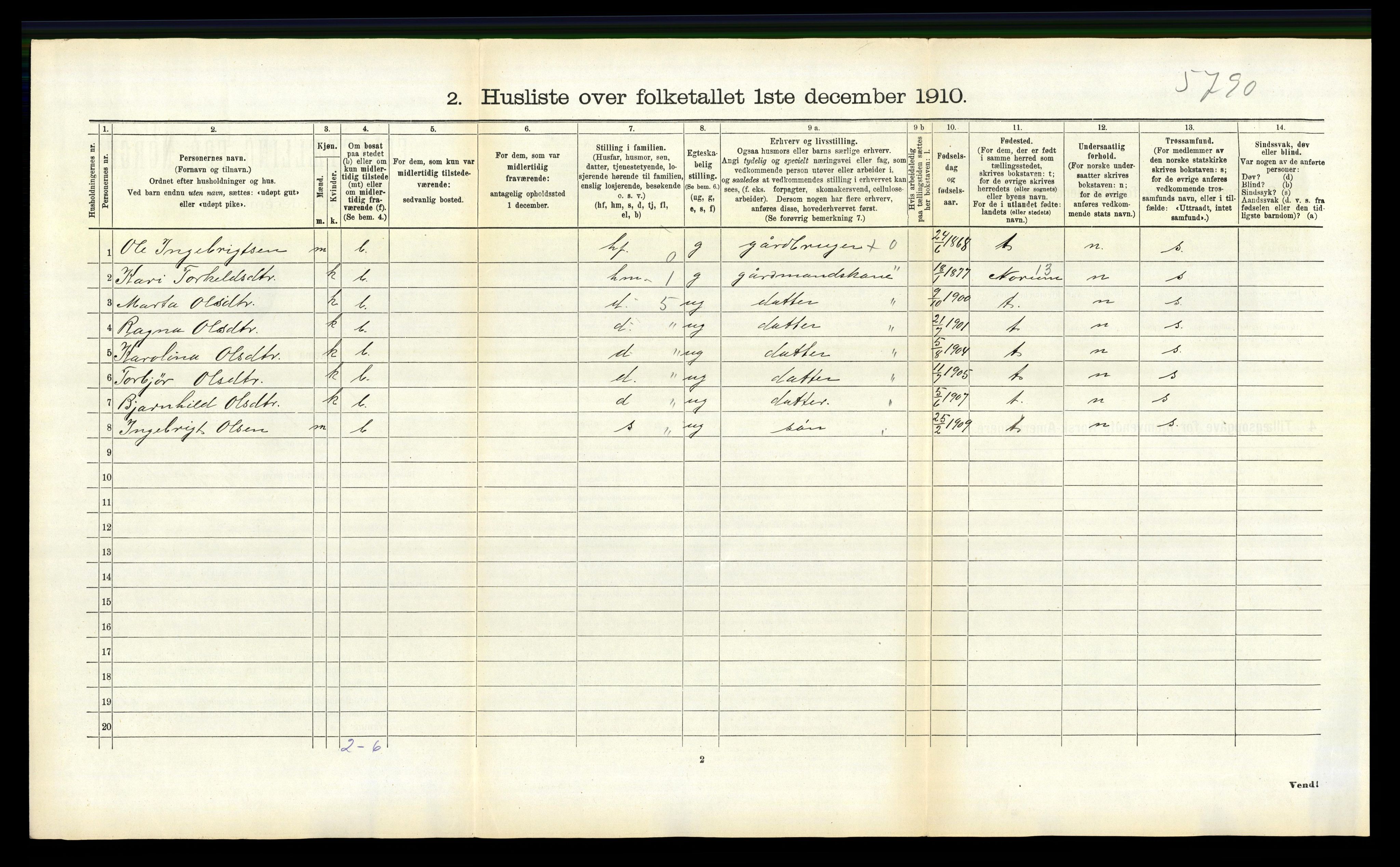 RA, 1910 census for Leikanger, 1910, p. 769