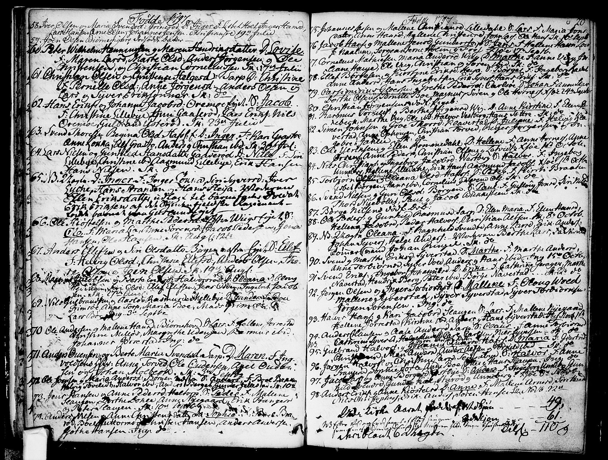 Skjeberg prestekontor Kirkebøker, SAO/A-10923/F/Fa/L0003: Parish register (official) no. I 3, 1792-1814, p. 20