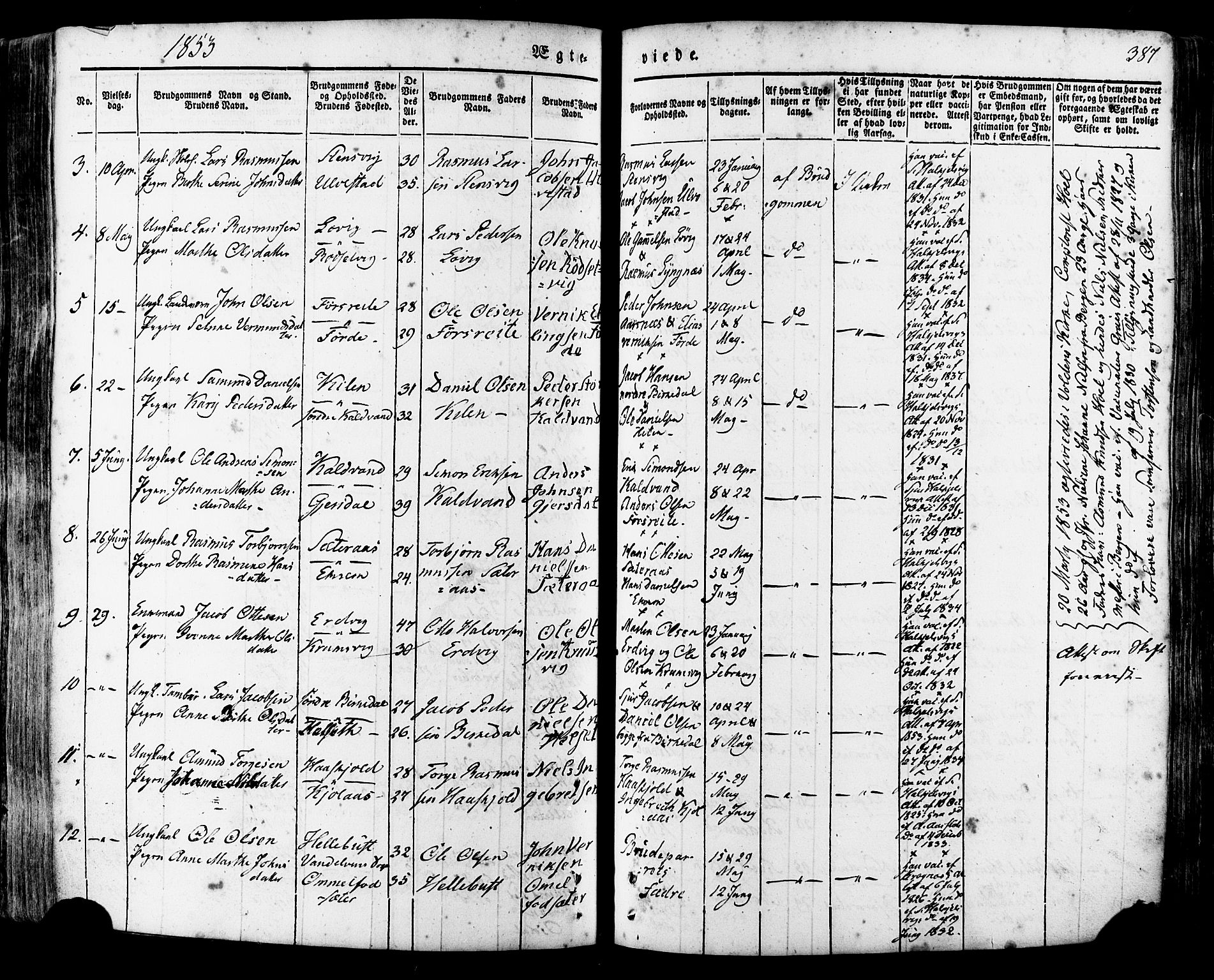 Ministerialprotokoller, klokkerbøker og fødselsregistre - Møre og Romsdal, SAT/A-1454/511/L0140: Parish register (official) no. 511A07, 1851-1878, p. 387