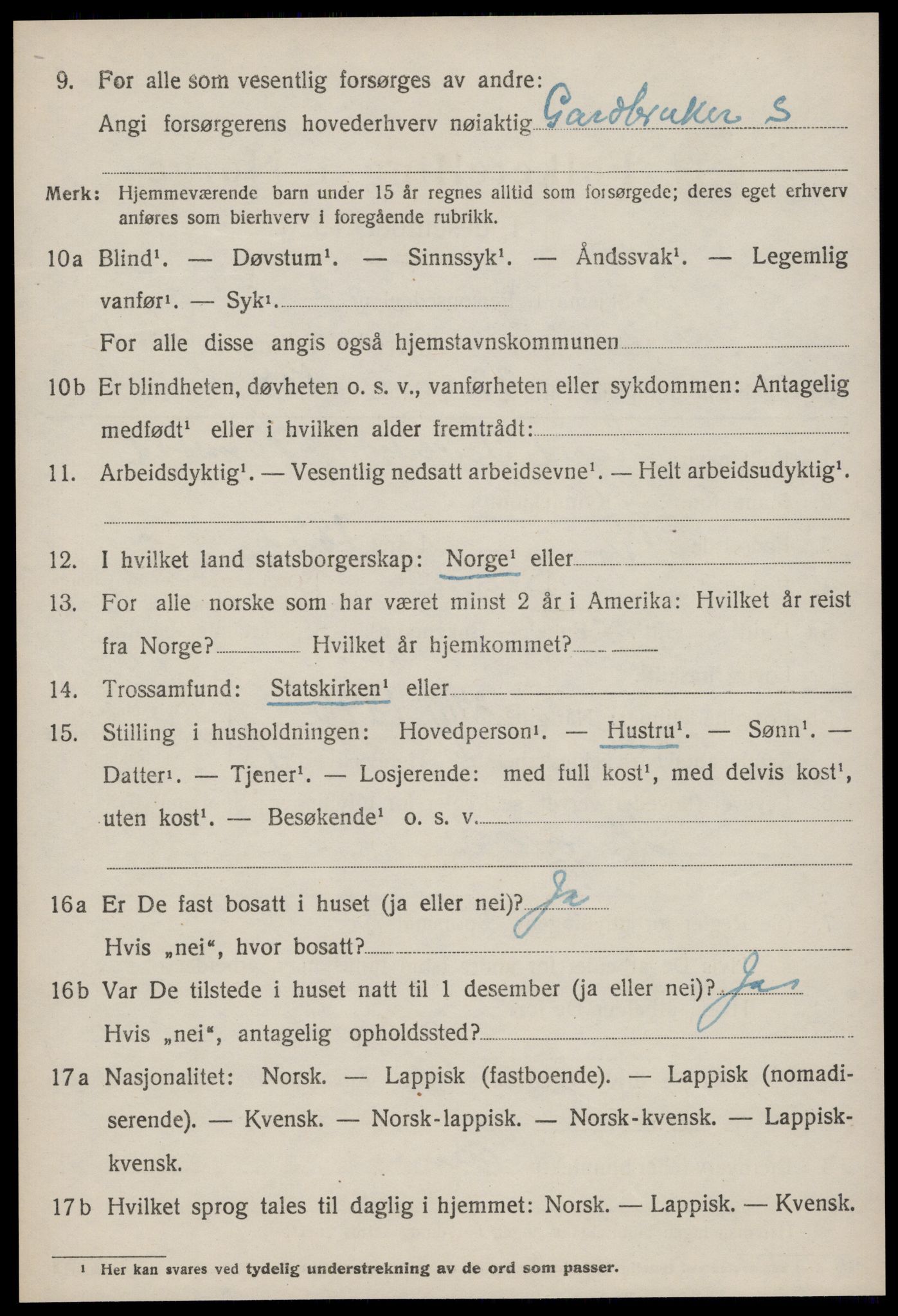 SAT, 1920 census for Selbu, 1920, p. 9243