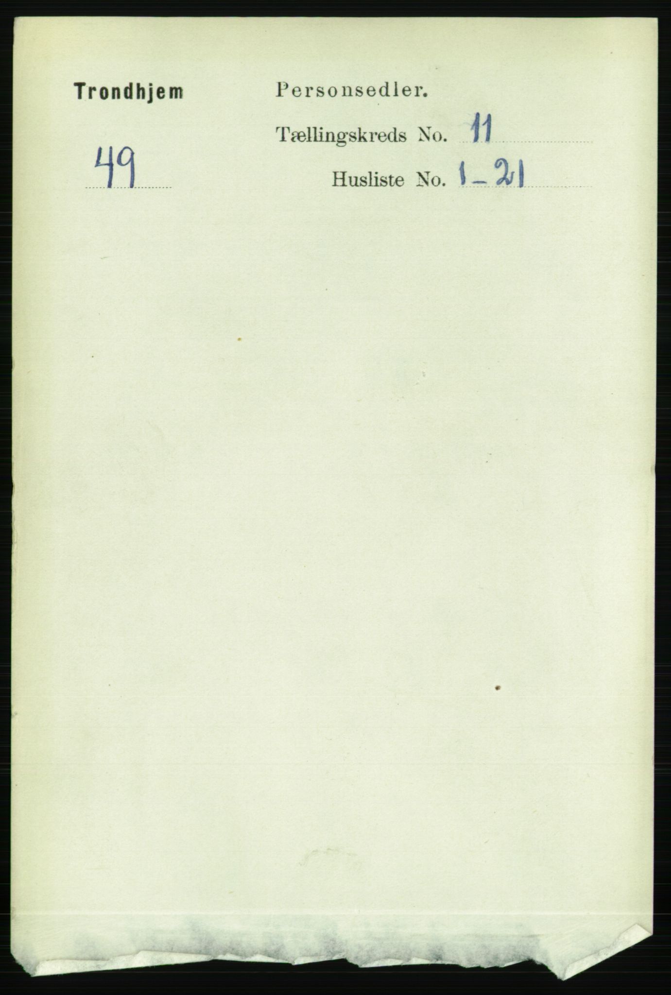 RA, 1891 census for 1601 Trondheim, 1891, p. 9276