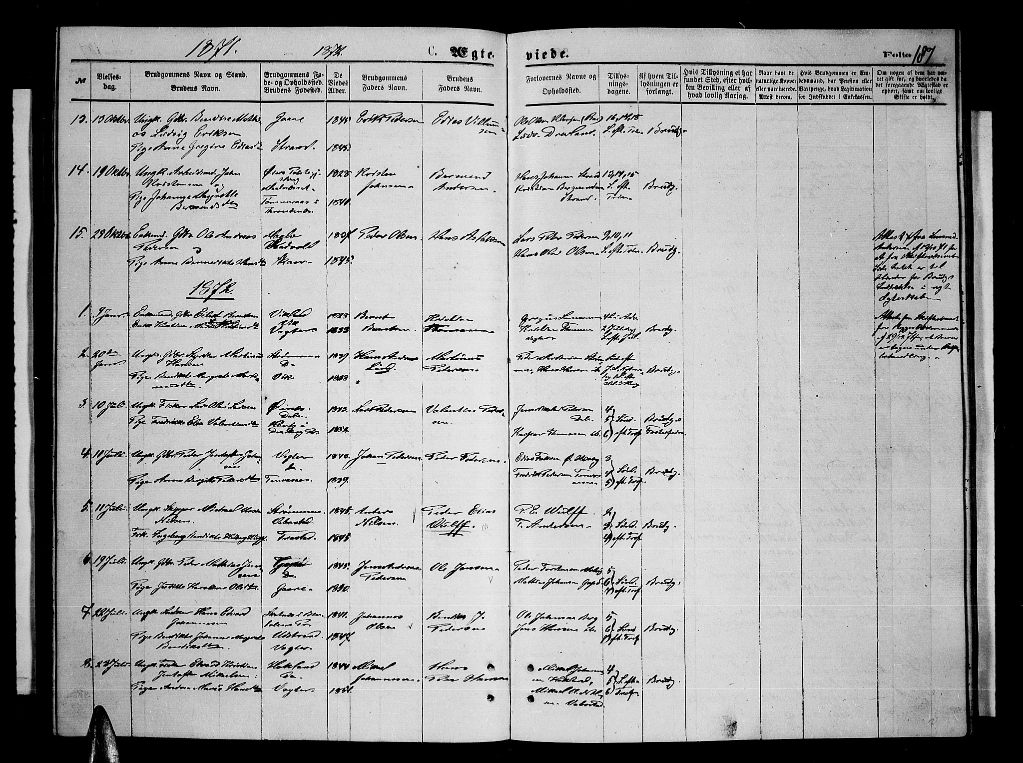 Kvæfjord sokneprestkontor, SATØ/S-1323/G/Ga/Gab/L0004klokker: Parish register (copy) no. 4, 1870-1886, p. 187