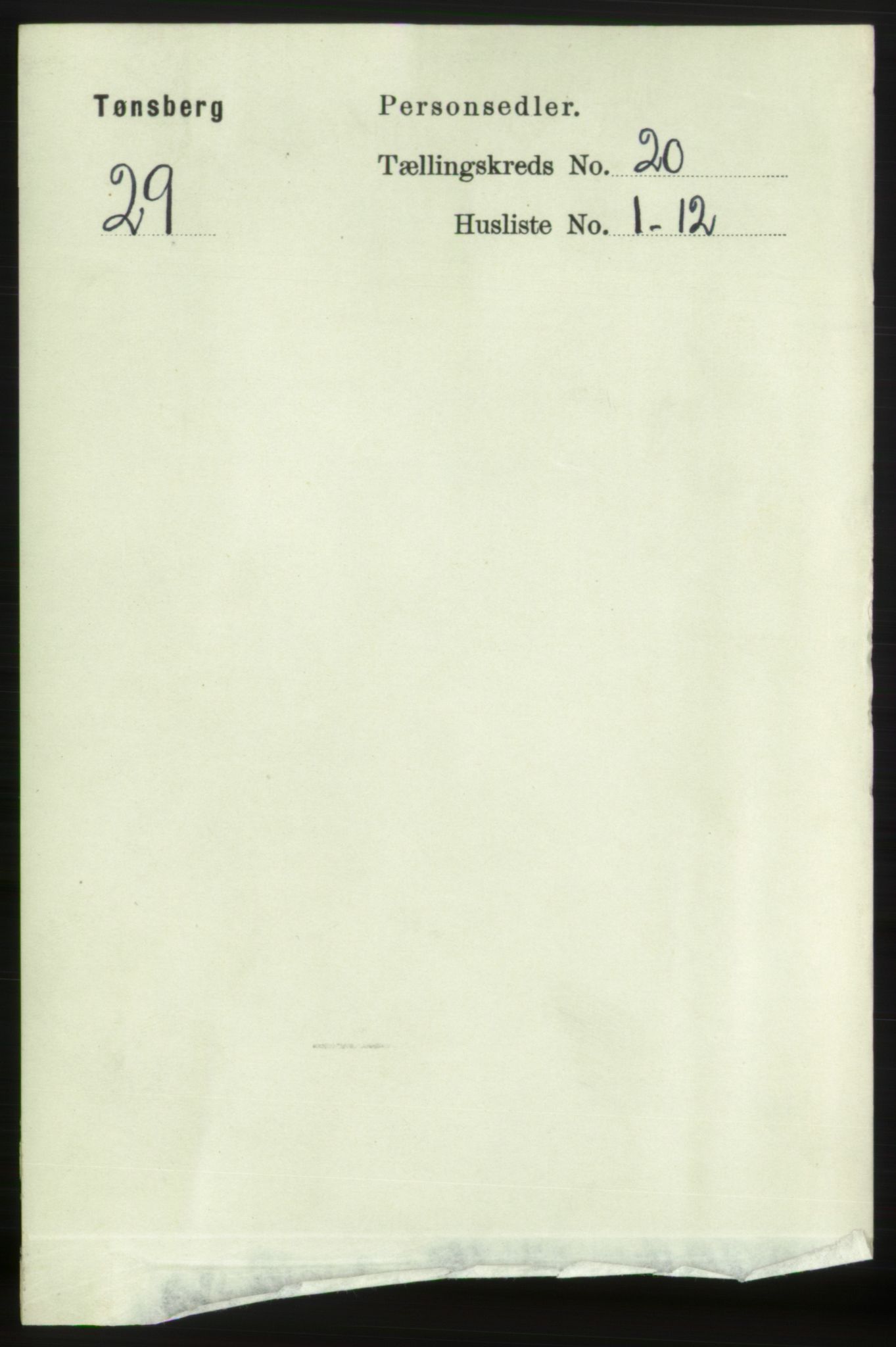 RA, 1891 census for 0705 Tønsberg, 1891, p. 5379