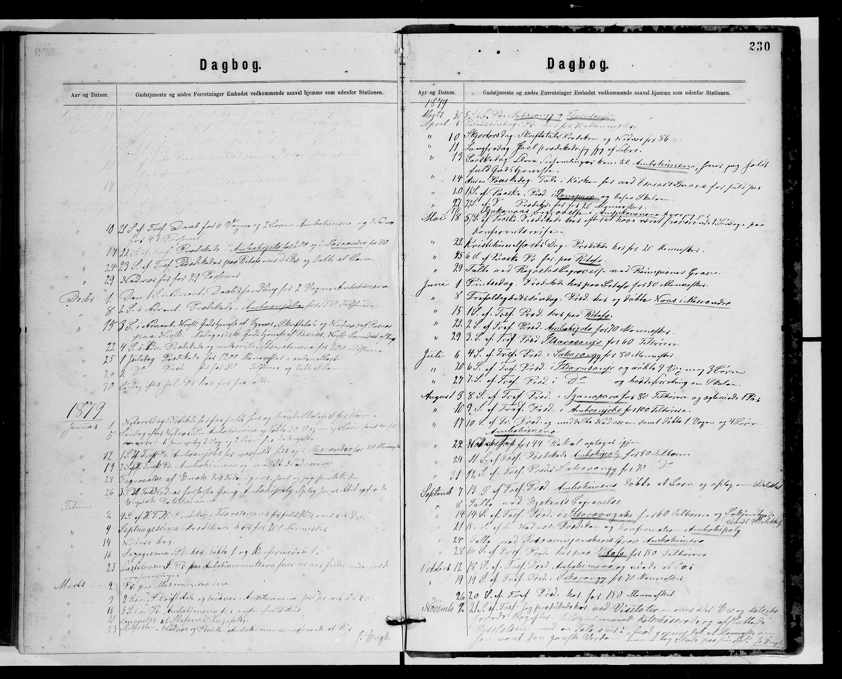 Archives FLM/NMS, Madagaskar, VID/MA-A-1163/D/Db/L0269: Parish register (official) no. 1, 1867-1884, p. 230