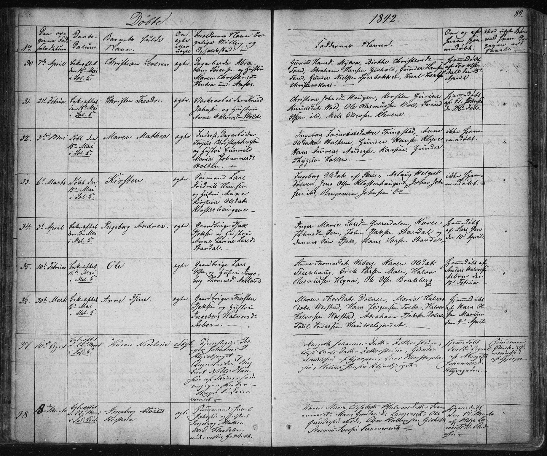 Solum kirkebøker, AV/SAKO-A-306/F/Fa/L0005: Parish register (official) no. I 5, 1833-1843, p. 89