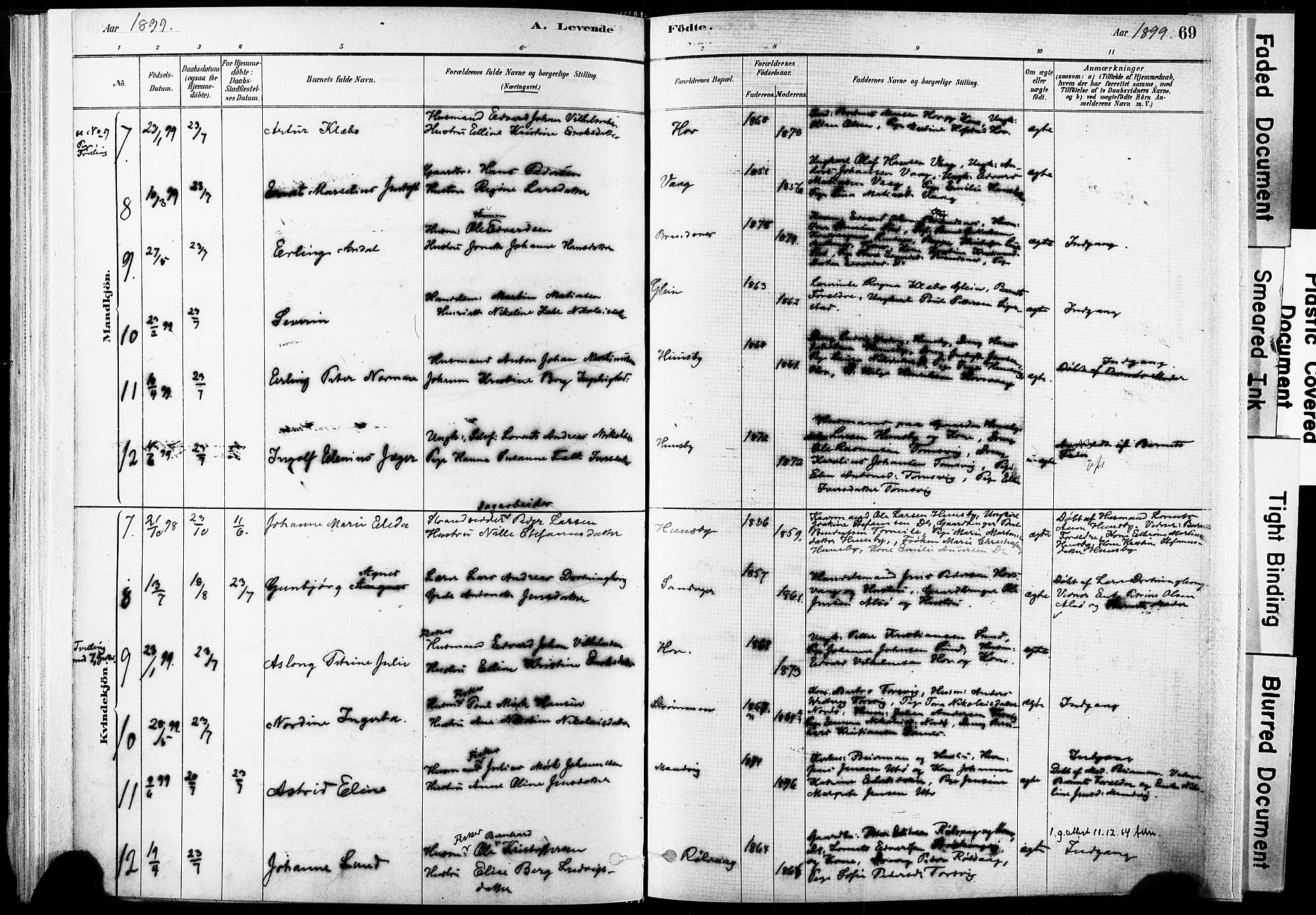 Ministerialprotokoller, klokkerbøker og fødselsregistre - Nordland, SAT/A-1459/835/L0525: Parish register (official) no. 835A03I, 1881-1910, p. 69