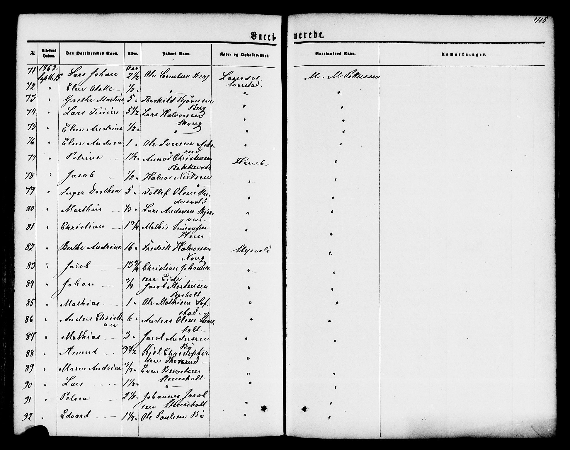 Lardal kirkebøker, AV/SAKO-A-350/F/Fa/L0007: Parish register (official) no. I 7, 1861-1880, p. 418