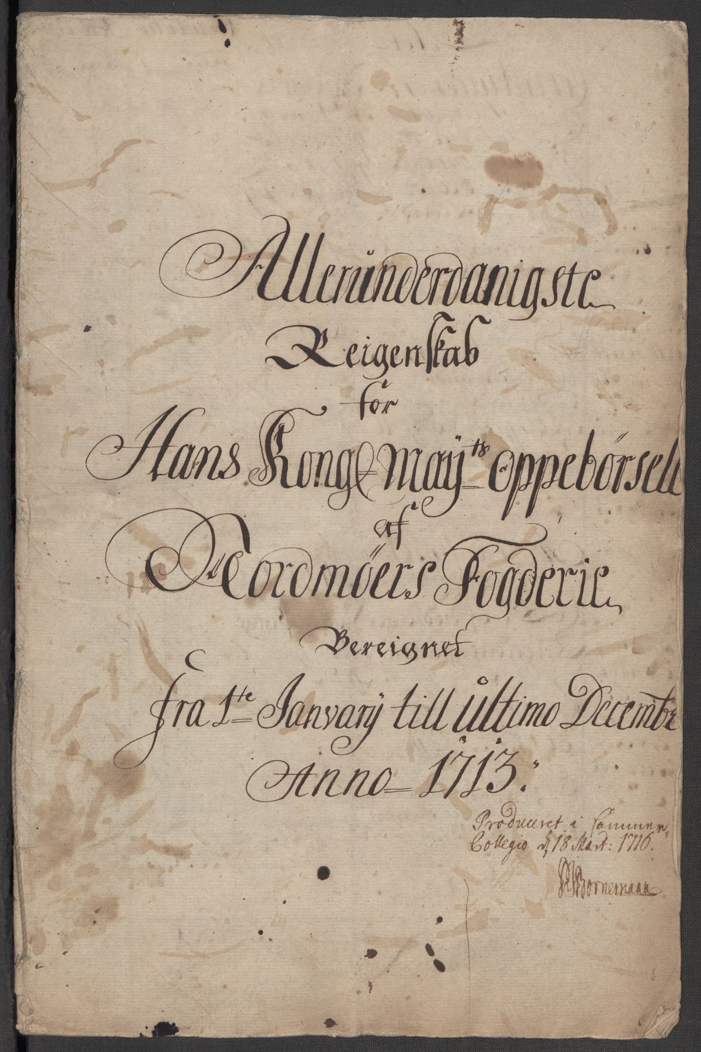 Rentekammeret inntil 1814, Reviderte regnskaper, Fogderegnskap, RA/EA-4092/R56/L3747: Fogderegnskap Nordmøre, 1713, p. 5