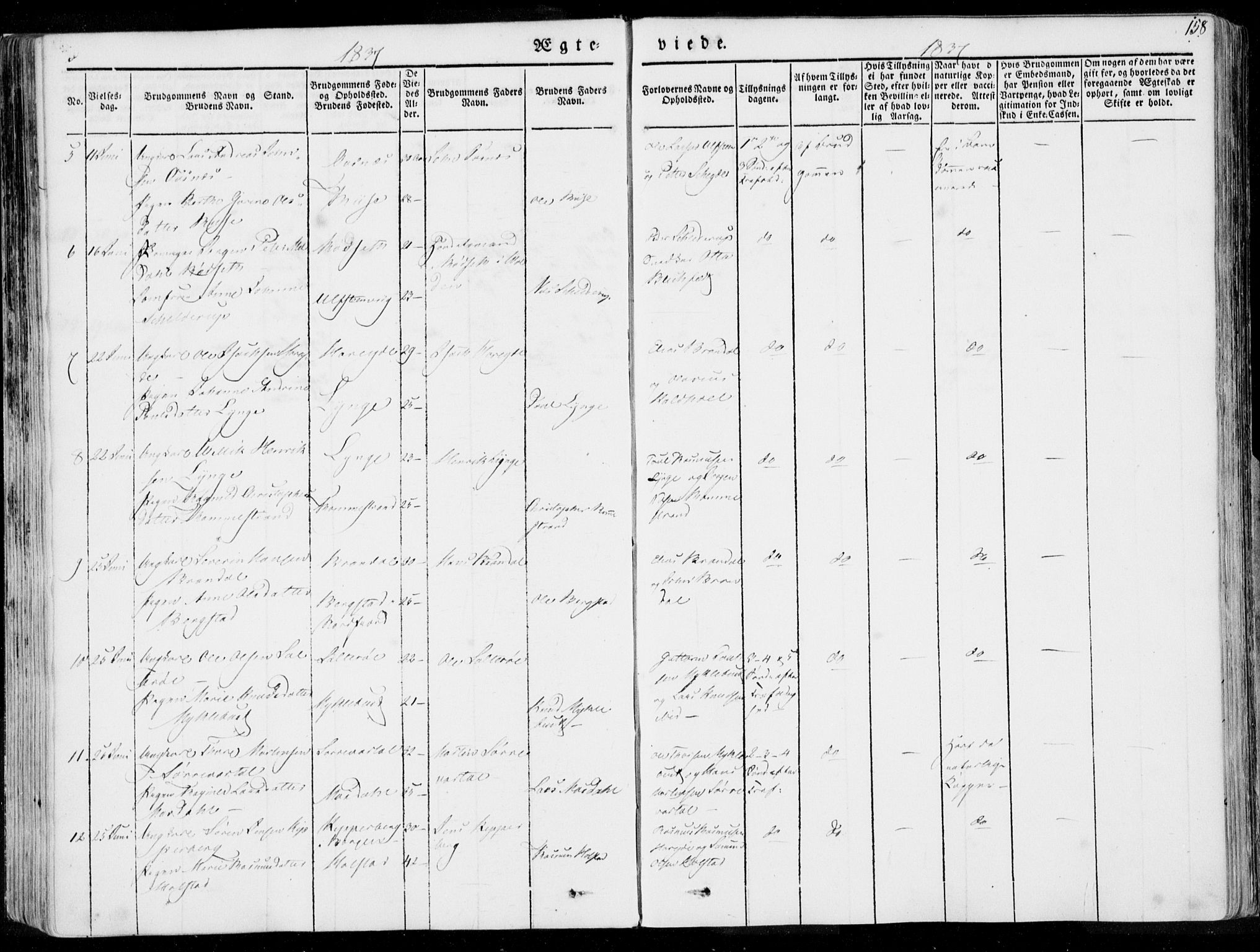 Ministerialprotokoller, klokkerbøker og fødselsregistre - Møre og Romsdal, SAT/A-1454/509/L0104: Parish register (official) no. 509A02, 1833-1847, p. 158