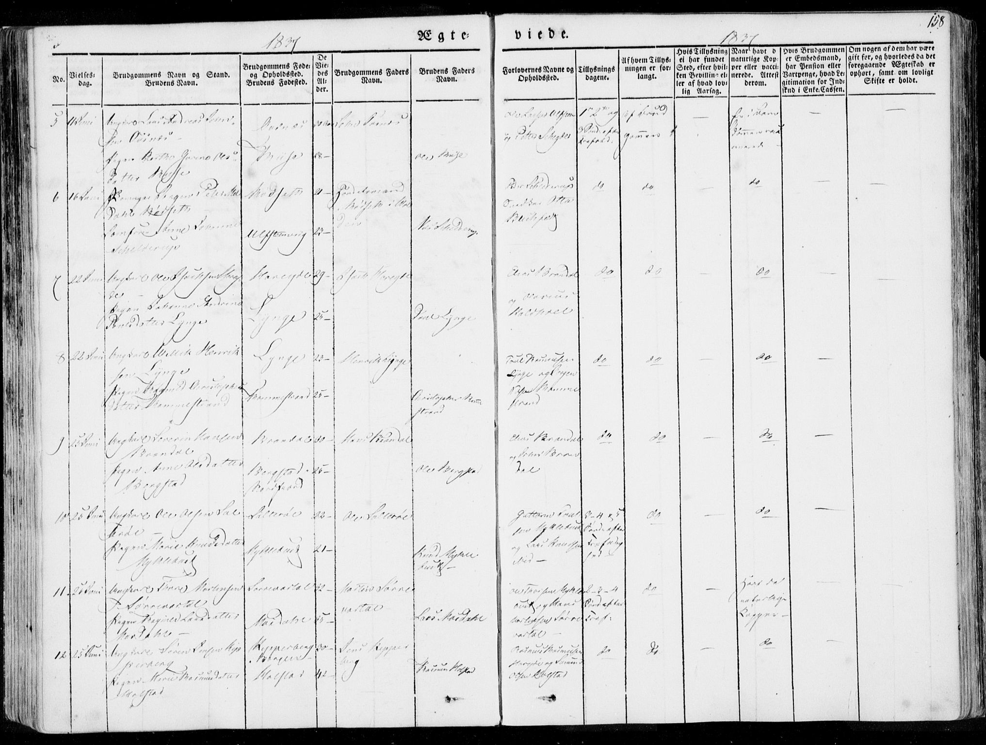 Ministerialprotokoller, klokkerbøker og fødselsregistre - Møre og Romsdal, AV/SAT-A-1454/509/L0104: Parish register (official) no. 509A02, 1833-1847, p. 158