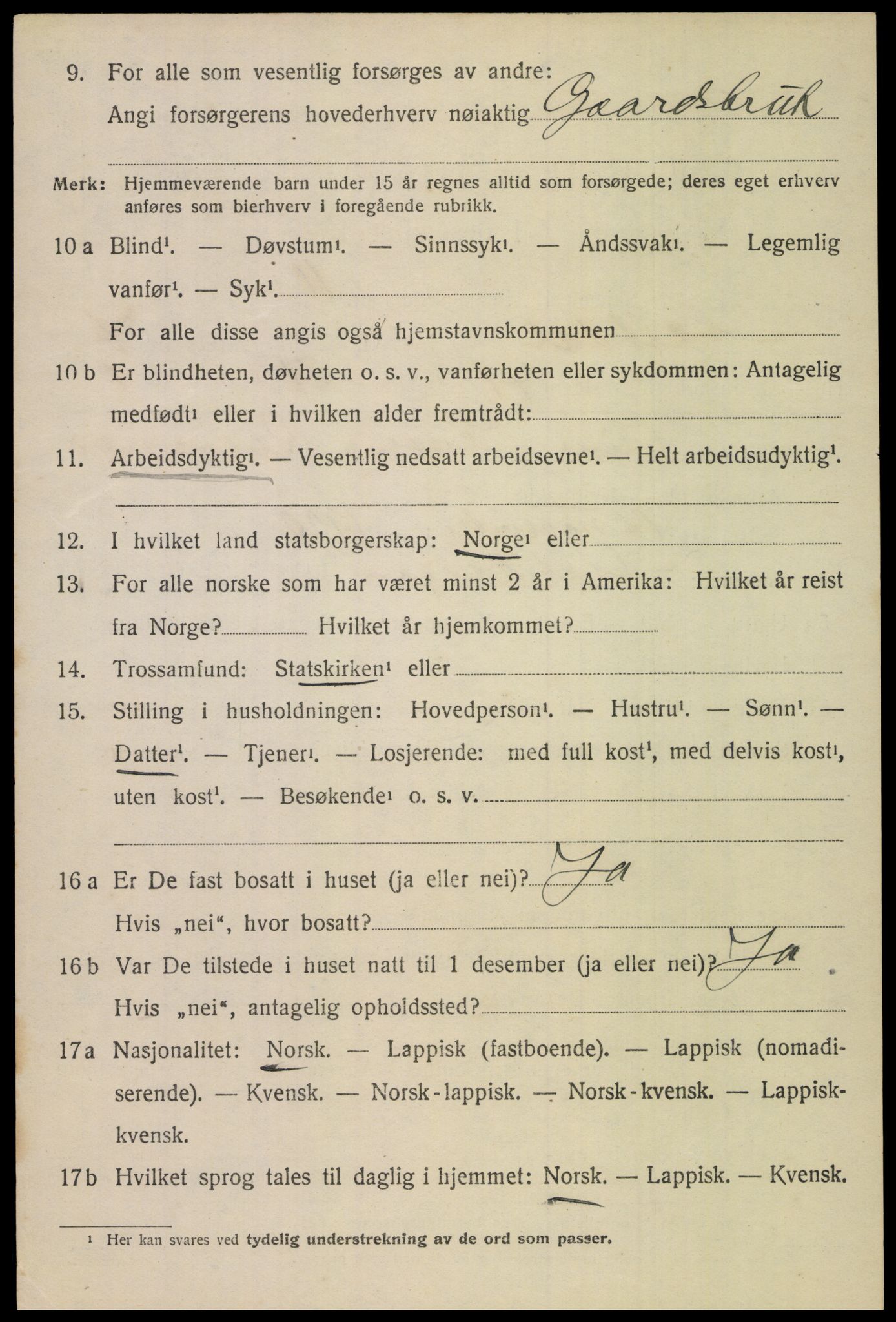 SAT, 1920 census for Saltdal, 1920, p. 8406