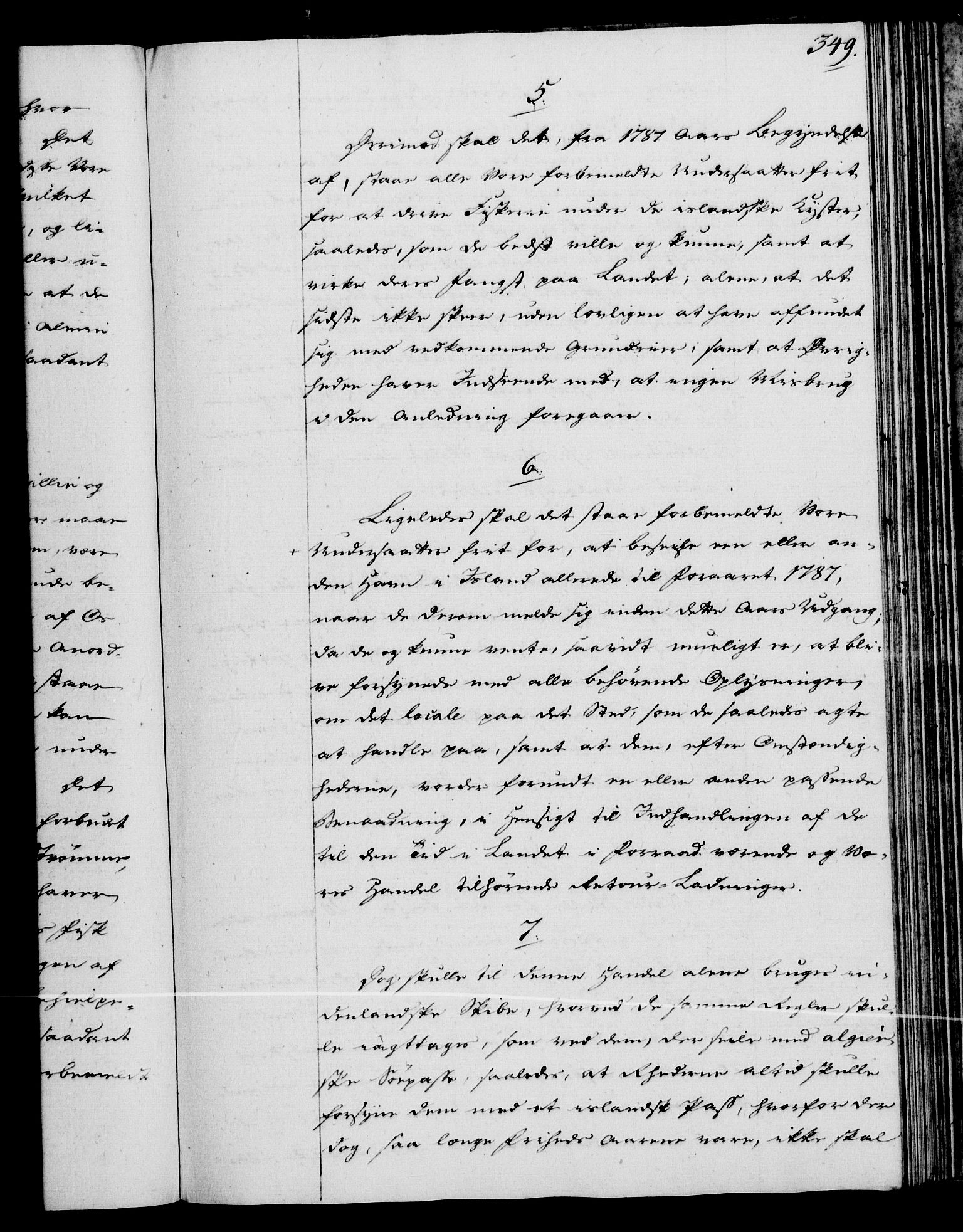 Rentekammeret, Kammerkanselliet, AV/RA-EA-3111/G/Gg/Gga/L0013: Norsk ekspedisjonsprotokoll med register (merket RK 53.13), 1784-1787, p. 349