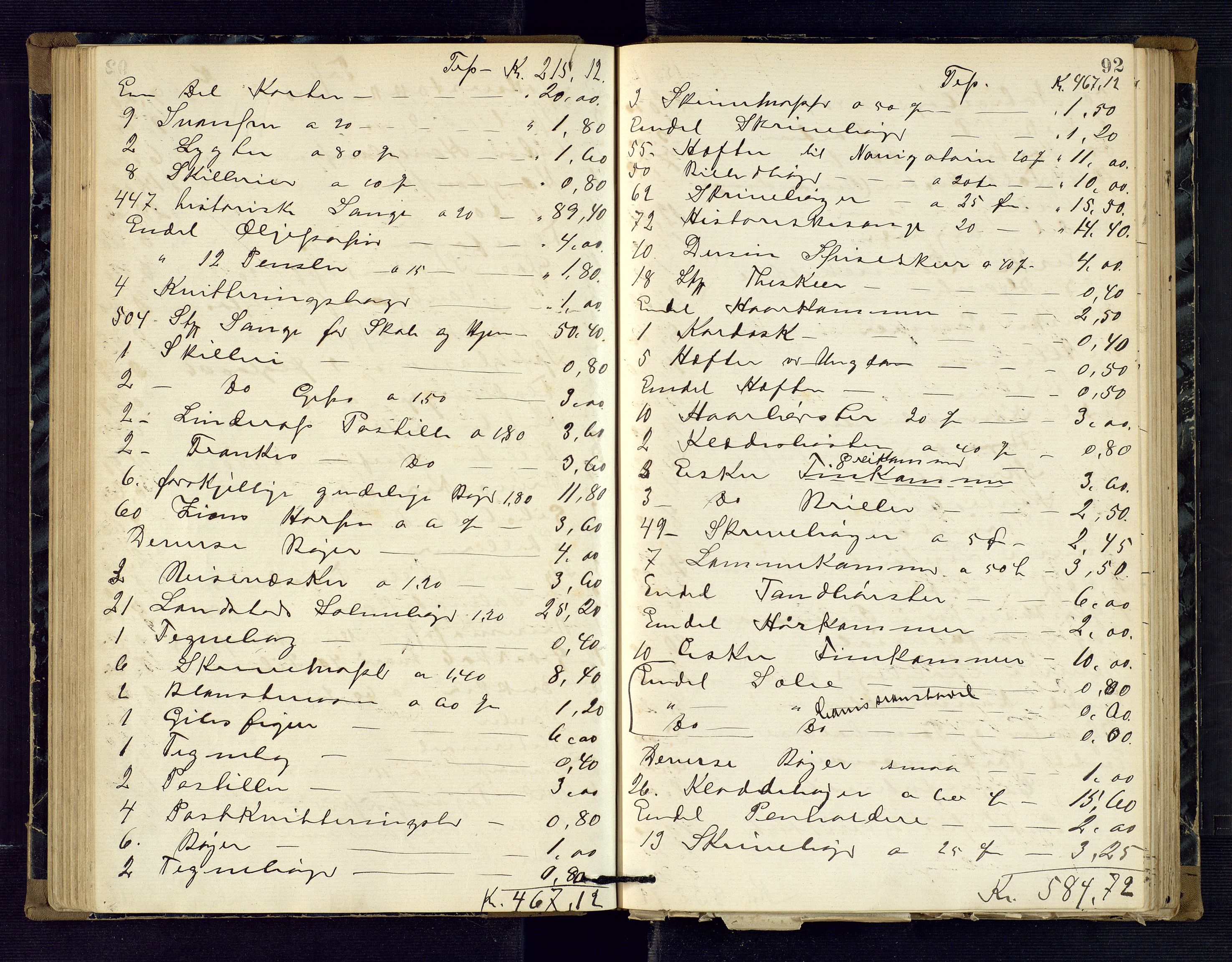 Risør byfogd, AV/SAK-1222-0005/H/Hc/L0004: Skifteprotokoll nr. 3B, 1882-1886, p. 92