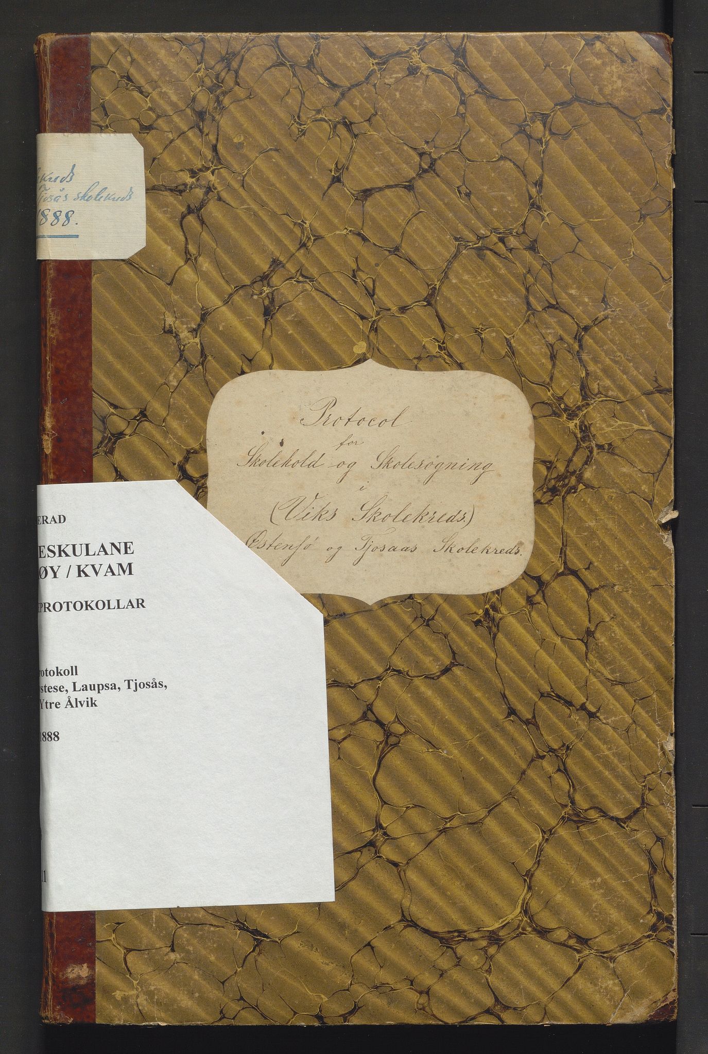 Kvam herad. Barneskulane, IKAH/1238-231/F/Fa/L0011: Skuleprotokoll for Vik, Øystese, Laupsa, Kjosås, Børve og Ytre Ålvik krinsar, 1871-1888