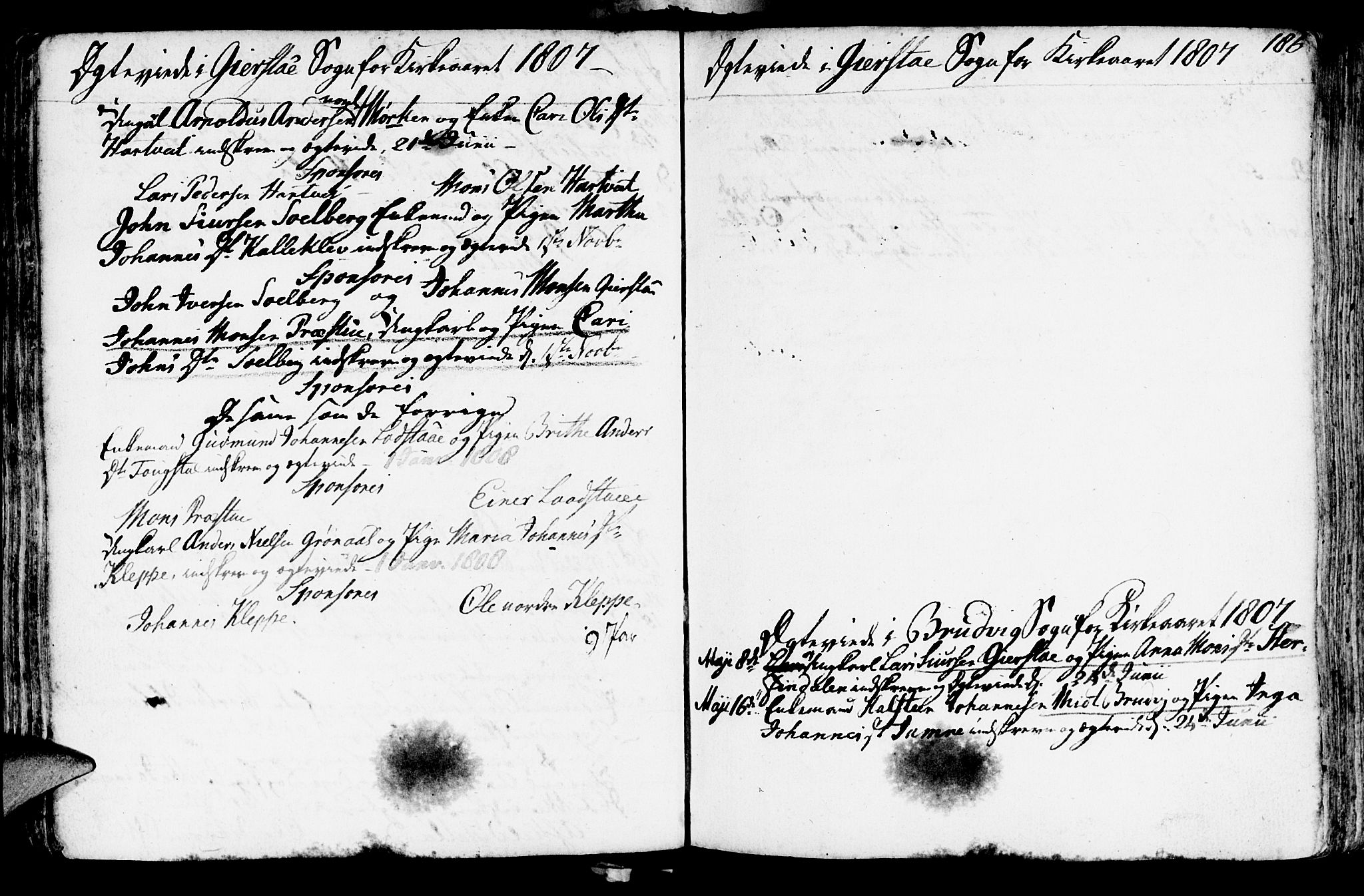 Haus sokneprestembete, SAB/A-75601/H/Haa: Parish register (official) no. A 11, 1796-1816, p. 186