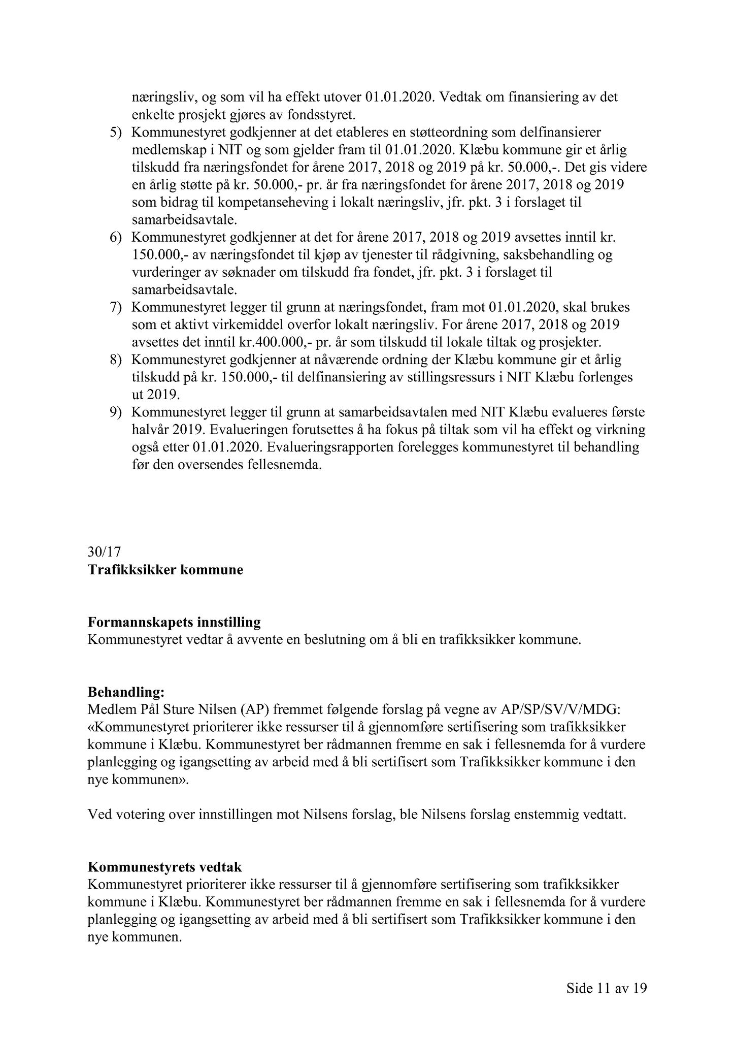 Klæbu Kommune, TRKO/KK/01-KS/L010: Kommunestyret - Møtedokumenter, 2017, p. 1251