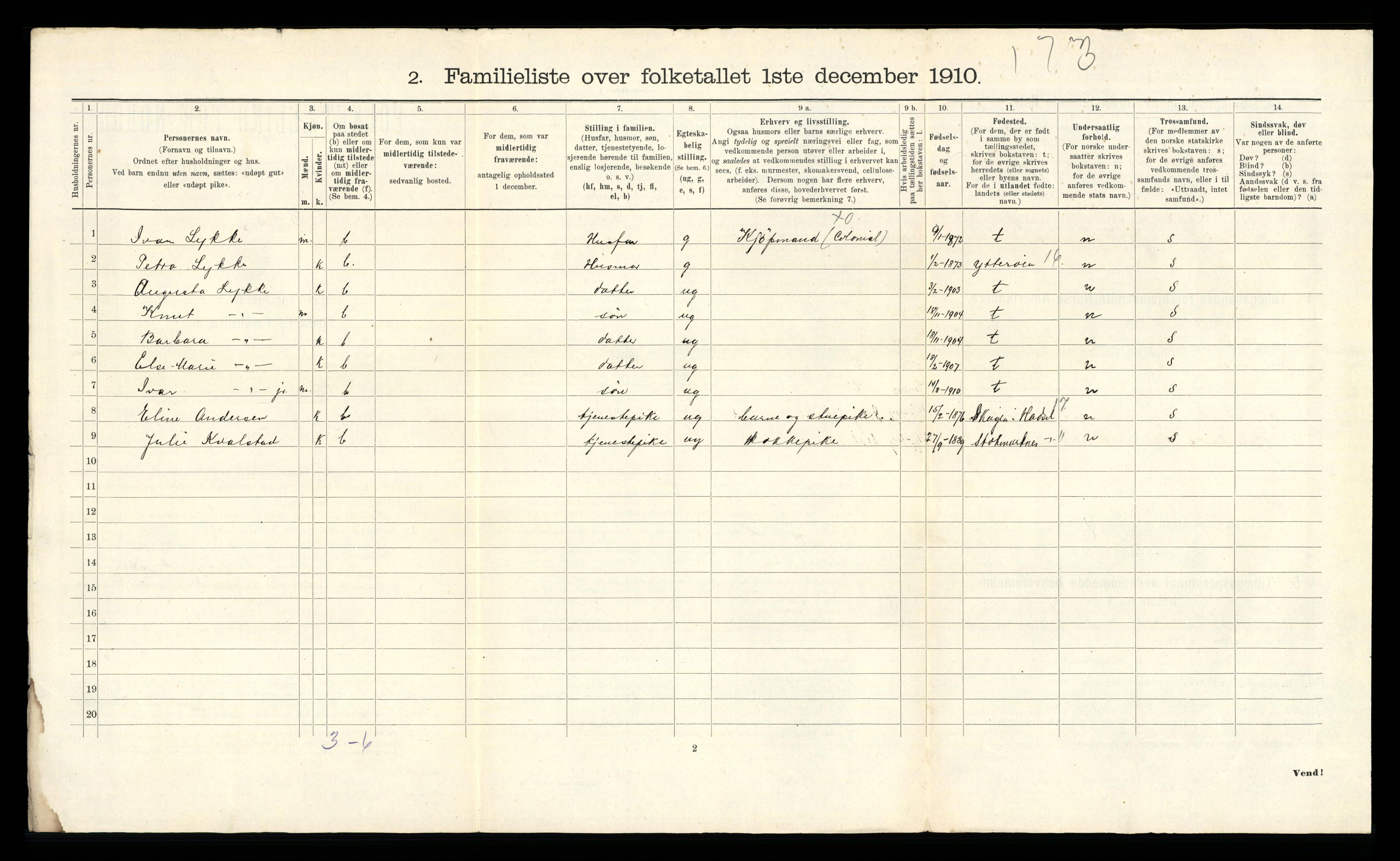 RA, 1910 census for Trondheim, 1910, p. 22400