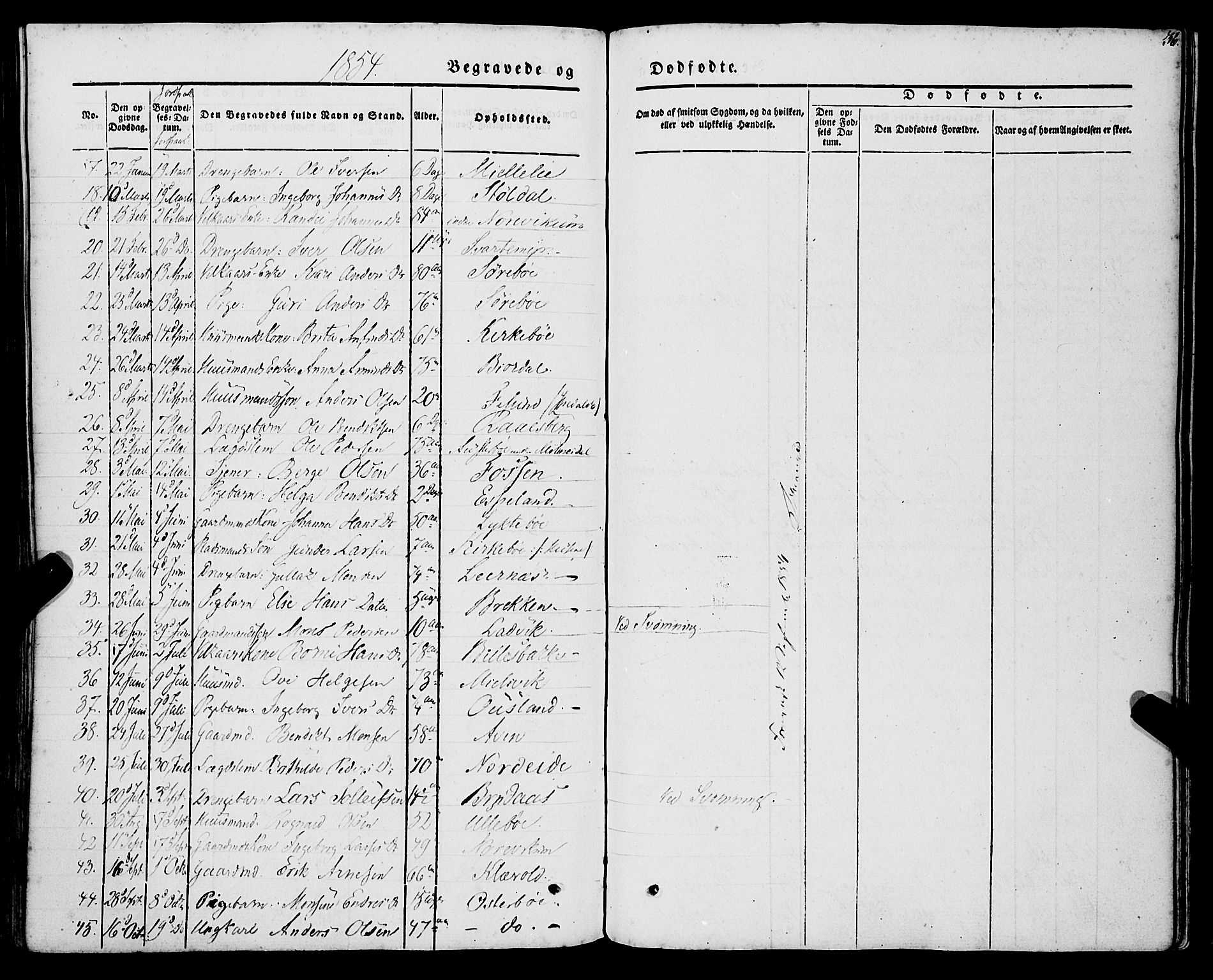 Lavik sokneprestembete, AV/SAB-A-80901: Parish register (official) no. A 3, 1843-1863, p. 36