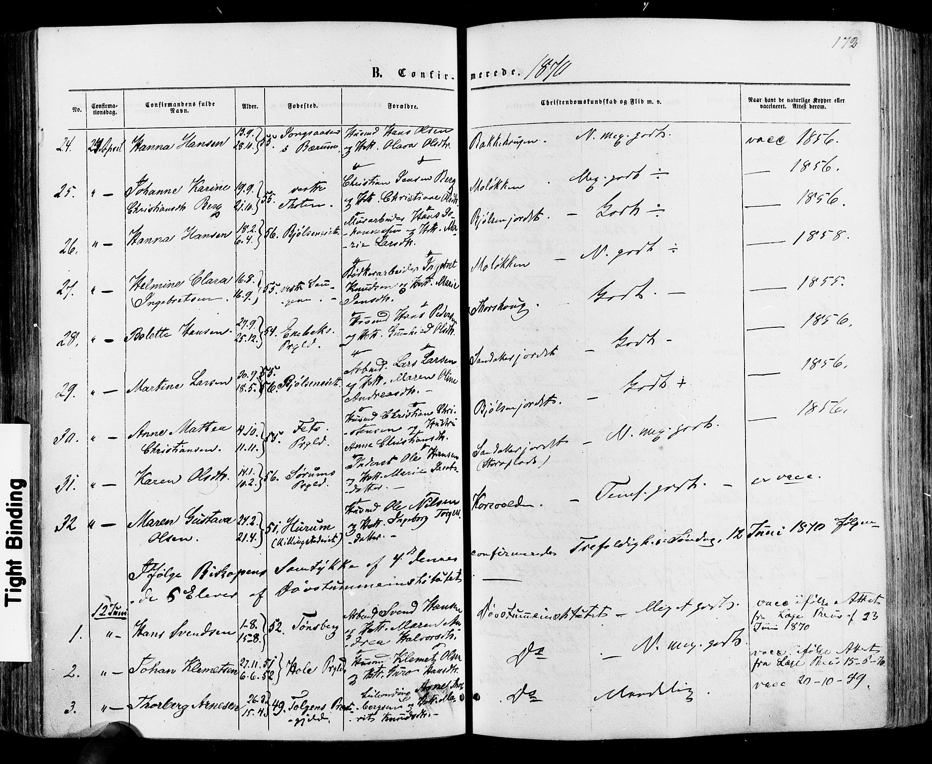 Vestre Aker prestekontor Kirkebøker, AV/SAO-A-10025/F/Fa/L0005: Parish register (official) no. 5, 1859-1877, p. 172