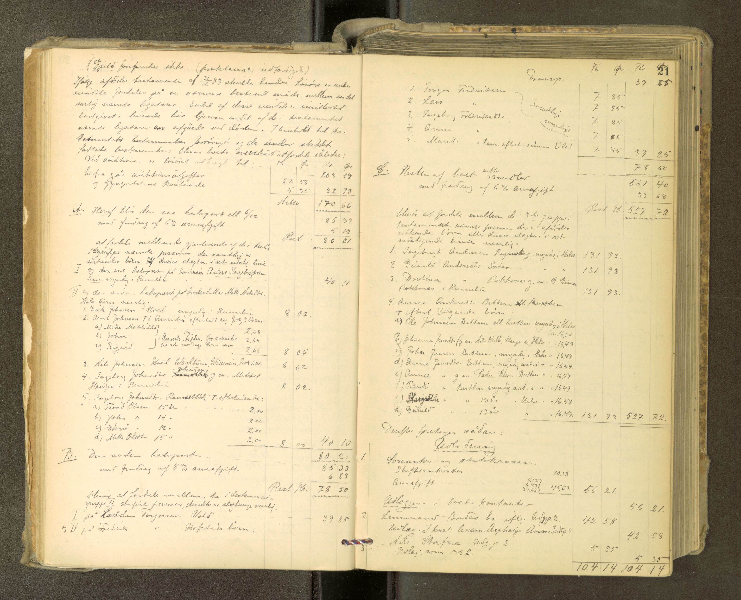 Orkdal sorenskriveri, AV/SAT-A-4169/1/3/3Aa/L0015: Skifteprotokoller, 1902-1915, p. 20b-21a