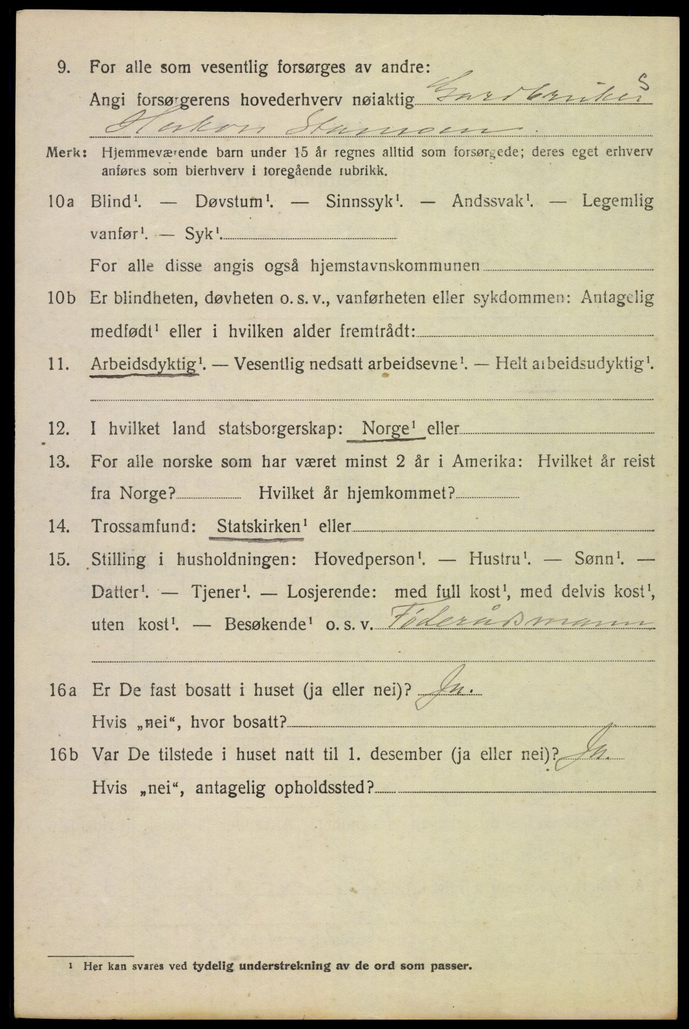 SAH, 1920 census for Alvdal, 1920, p. 2981