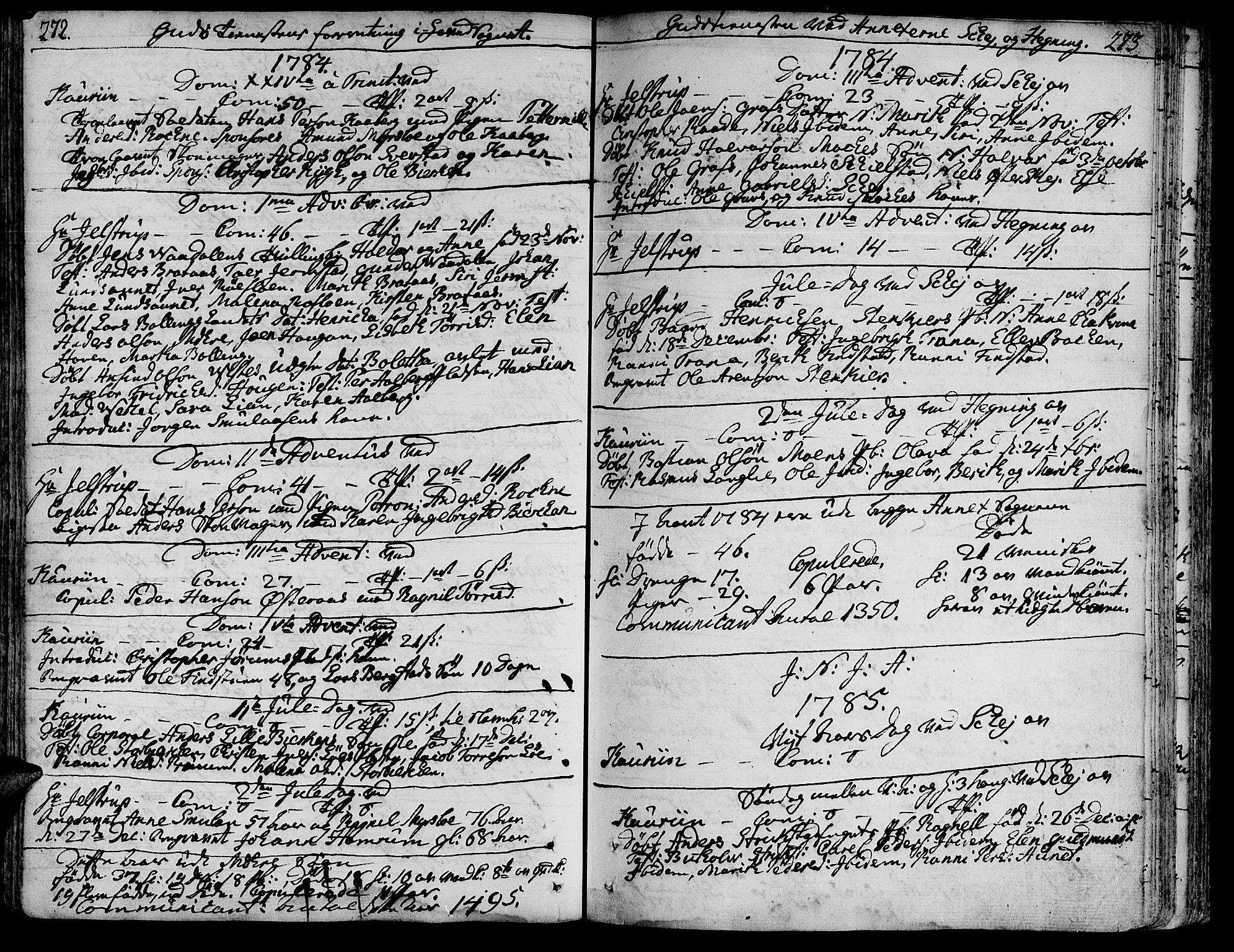 Ministerialprotokoller, klokkerbøker og fødselsregistre - Nord-Trøndelag, SAT/A-1458/735/L0331: Parish register (official) no. 735A02, 1762-1794, p. 272-273