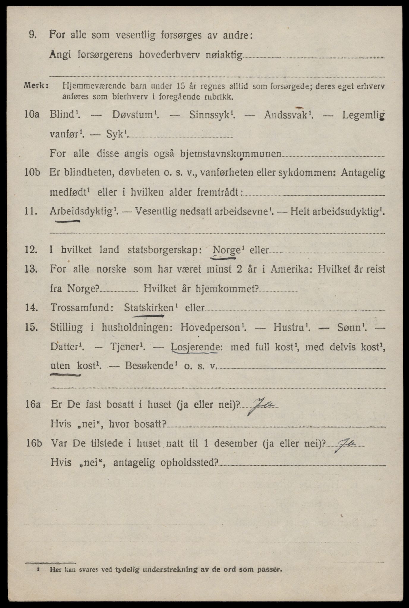 SAST, 1920 census for Strand, 1920, p. 7038