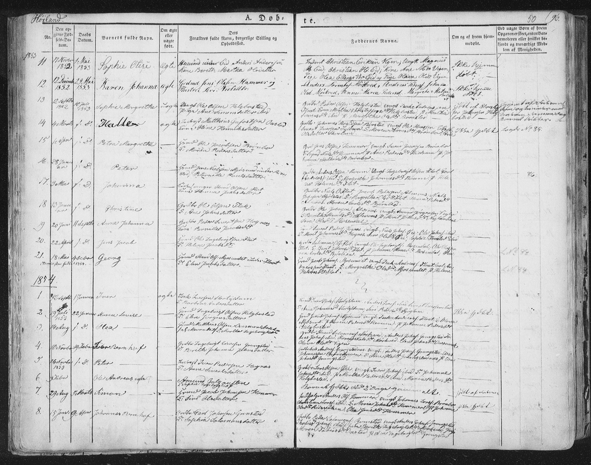 Ministerialprotokoller, klokkerbøker og fødselsregistre - Nord-Trøndelag, SAT/A-1458/758/L0513: Parish register (official) no. 758A02 /2, 1839-1868, p. 50