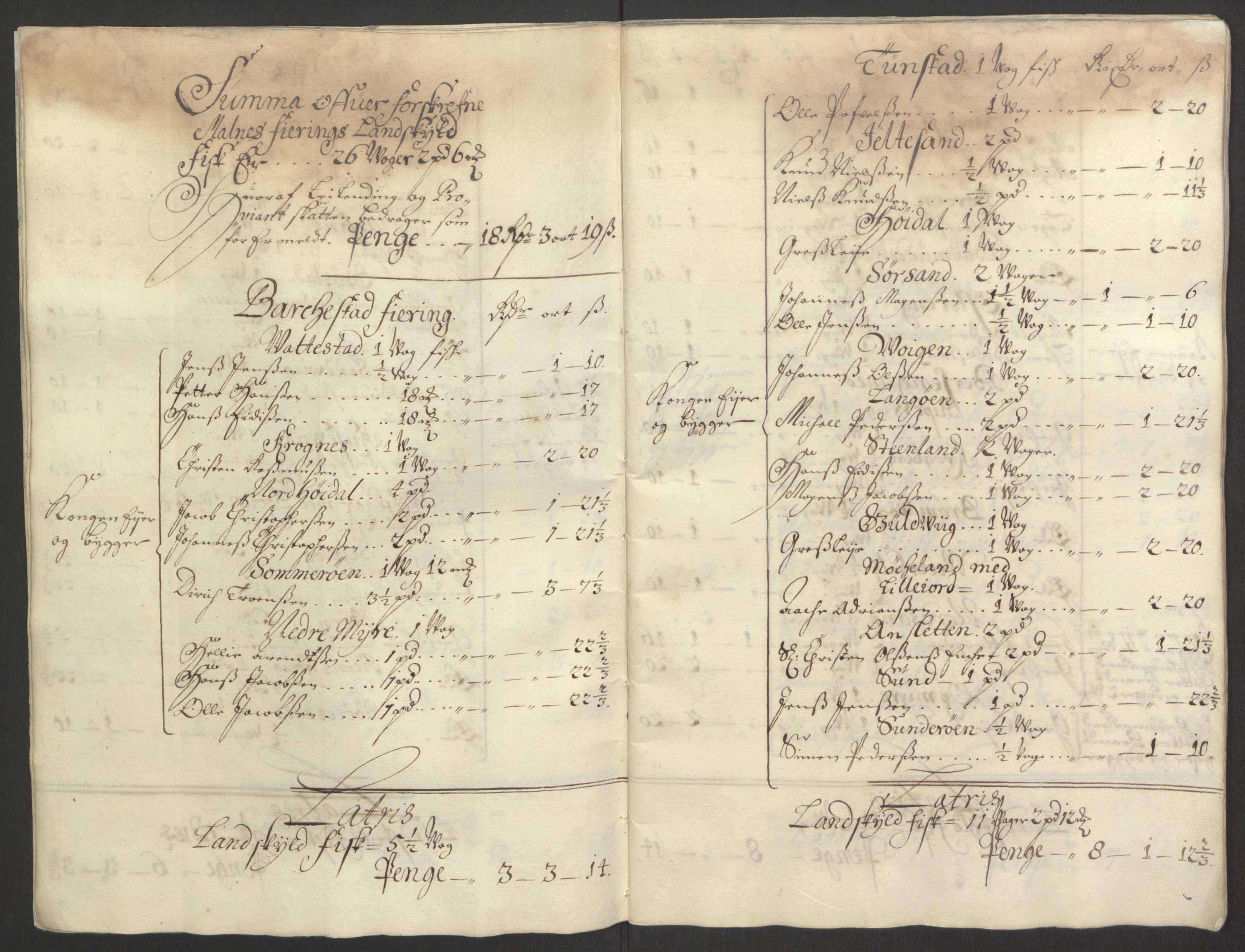 Rentekammeret inntil 1814, Reviderte regnskaper, Fogderegnskap, RA/EA-4092/R67/L4677: Fogderegnskap Vesterålen, Andenes og Lofoten, 1694-1695, p. 20