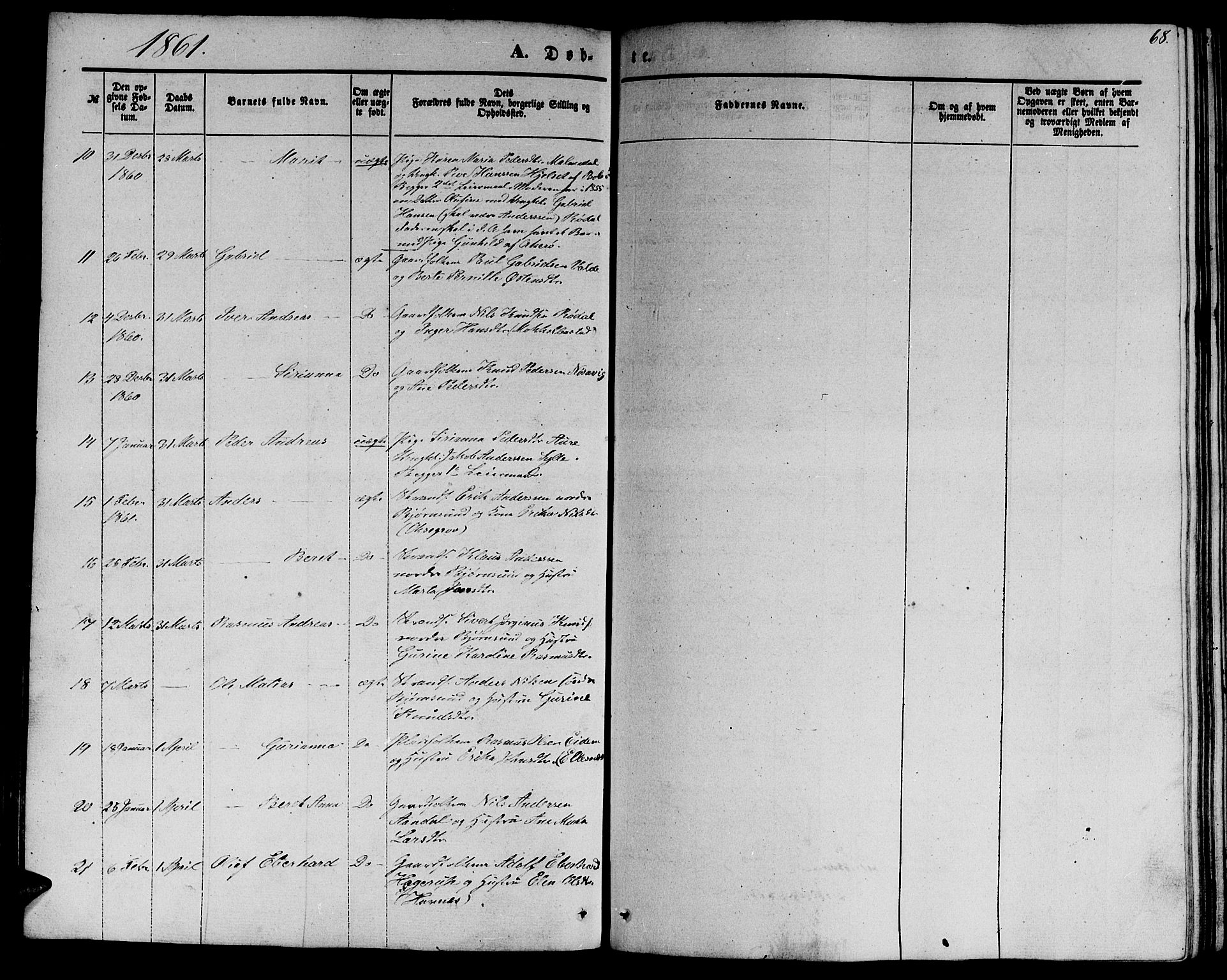 Ministerialprotokoller, klokkerbøker og fødselsregistre - Møre og Romsdal, SAT/A-1454/565/L0753: Parish register (copy) no. 565C02, 1845-1870, p. 68