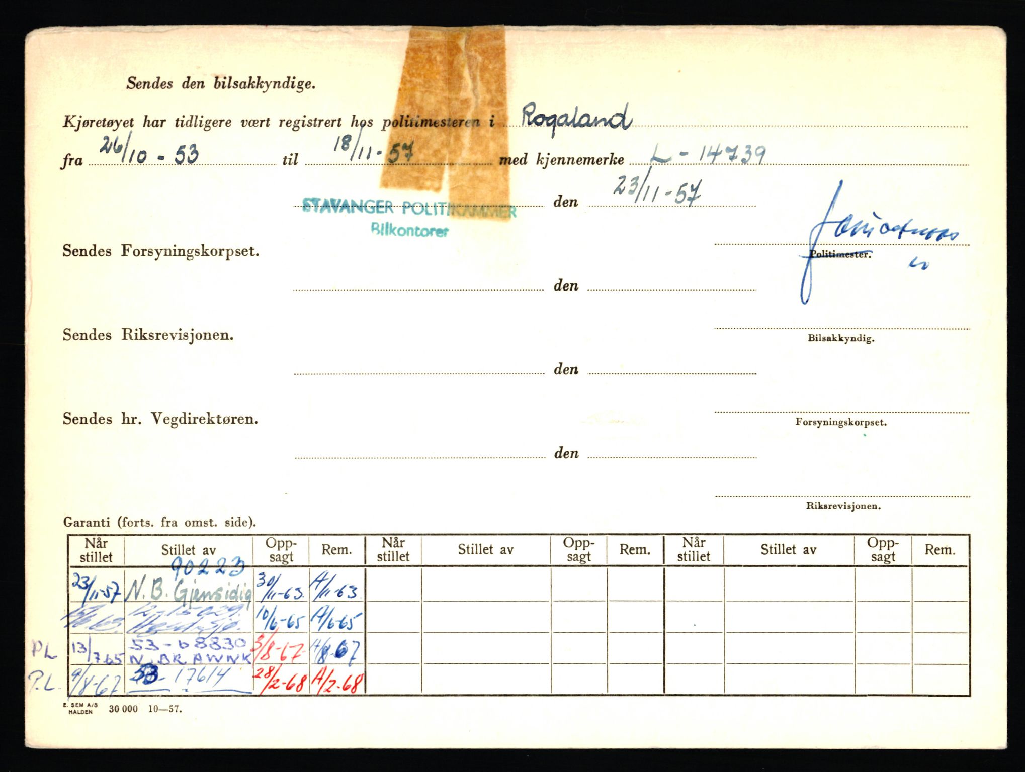 Stavanger trafikkstasjon, AV/SAST-A-101942/0/F/L0012: L-4200 - L-4699, 1930-1971, p. 220