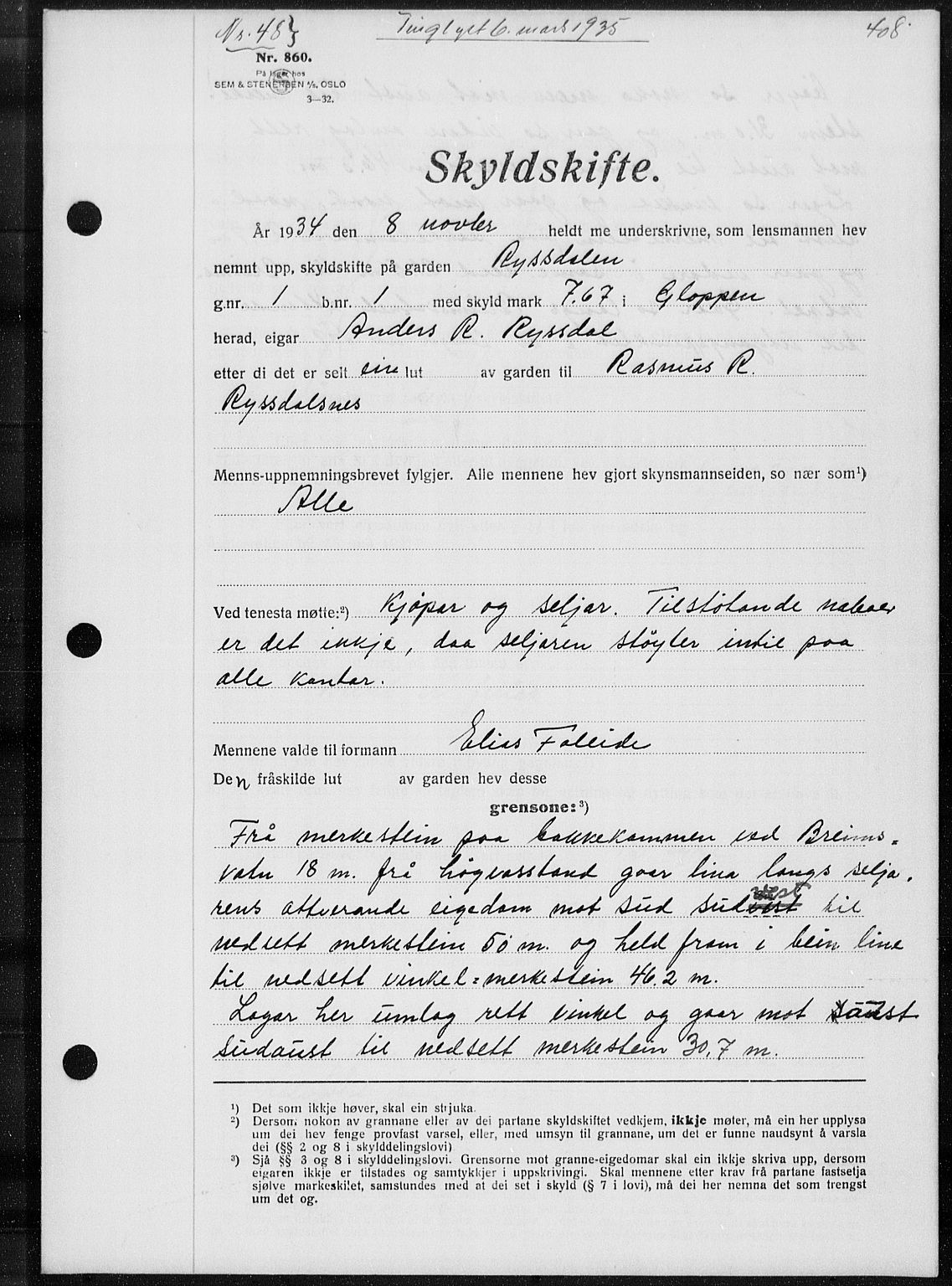 Nordfjord sorenskriveri, AV/SAB-A-2801/02/02b/02ba/L0079: Mortgage book no. II.B.a.79, 1934-1935, Deed date: 20.03.1935