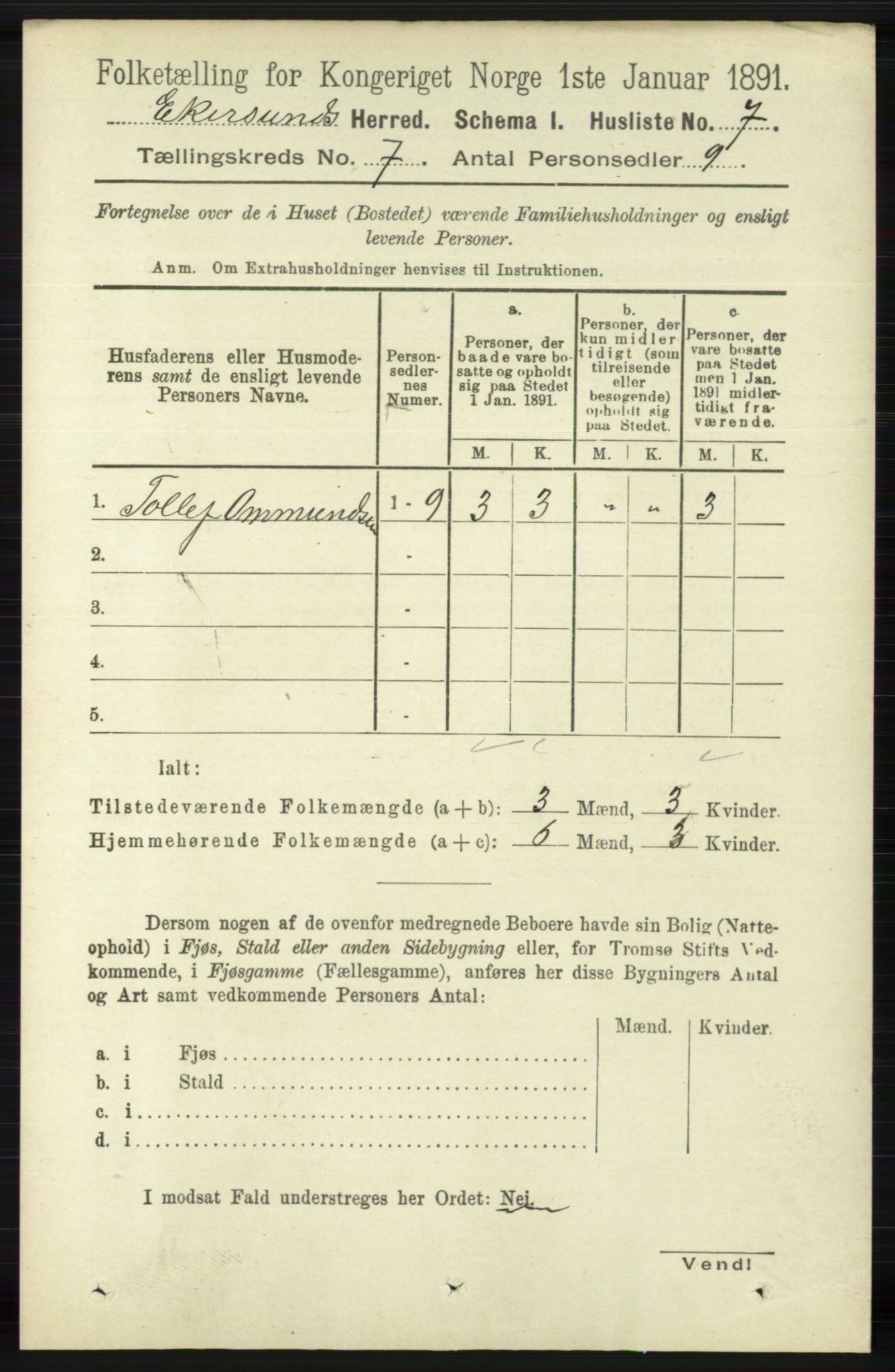 RA, 1891 census for 1116 Eigersund herred, 1891, p. 2729