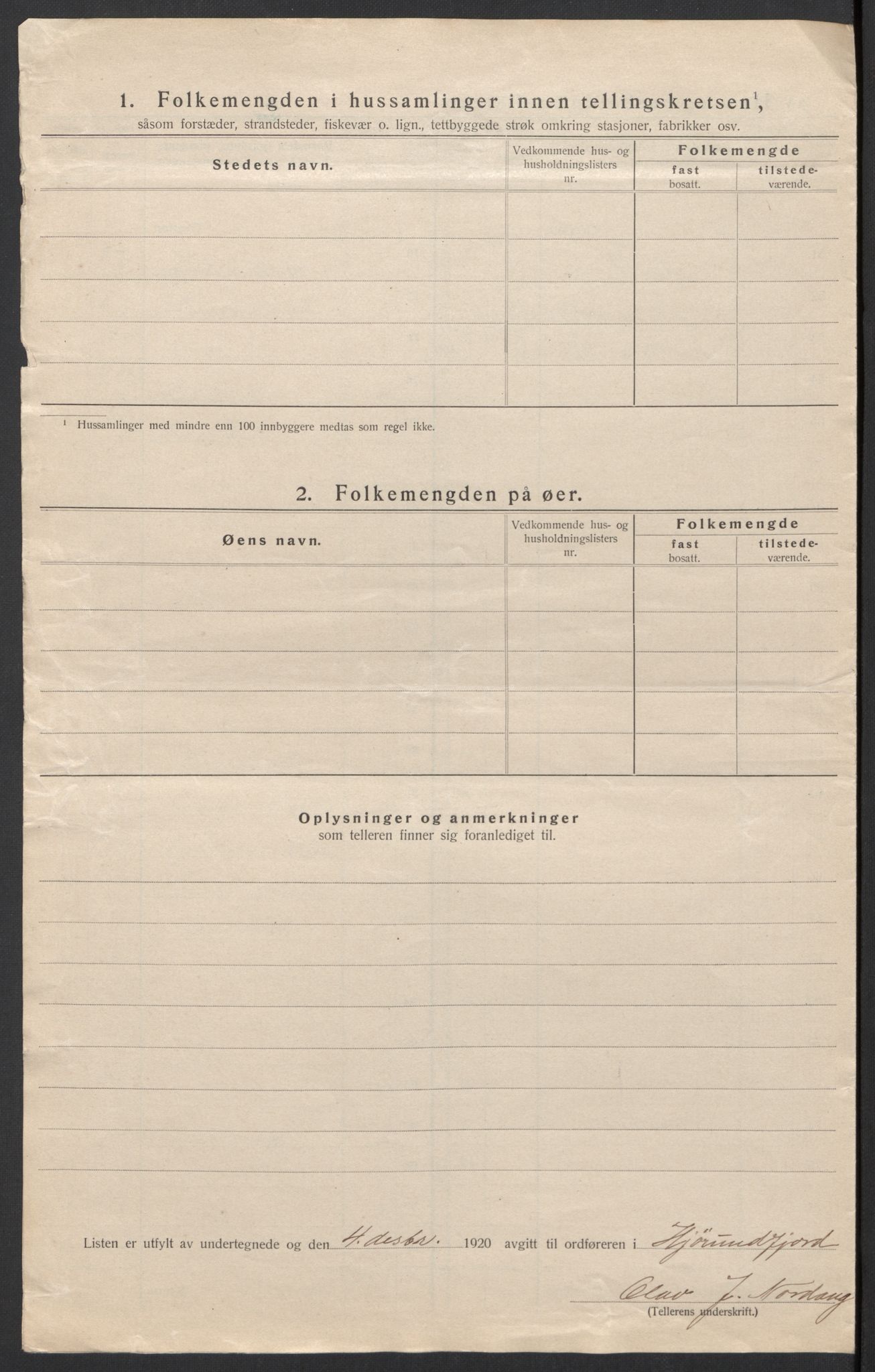 SAT, 1920 census for Hjørundfjord, 1920, p. 27