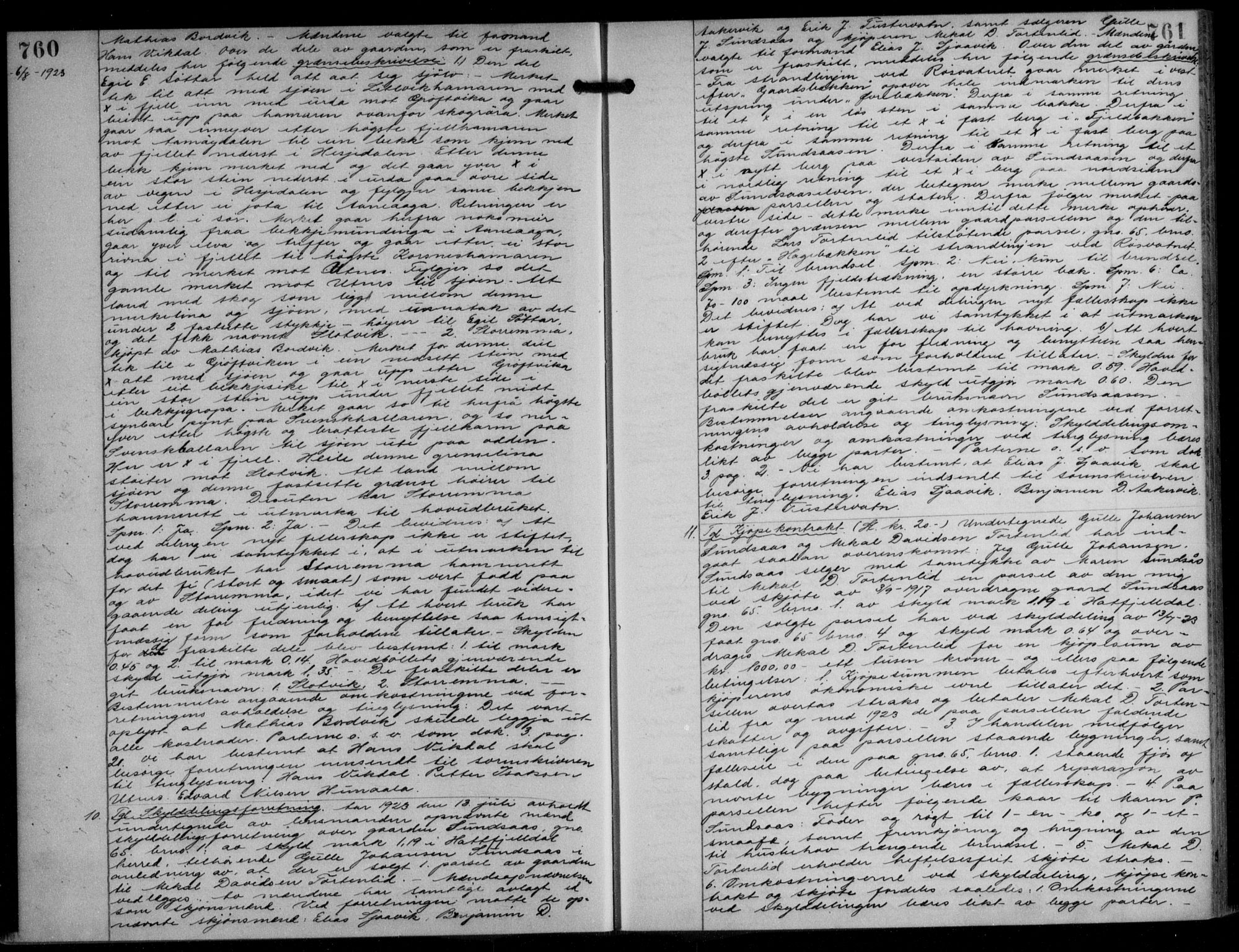 Søndre Helgeland sorenskriveri, SAT/A-4575/1/2/2C/L0022: Mortgage book no. 33, 1921-1925, p. 760-761, Deed date: 06.08.1923