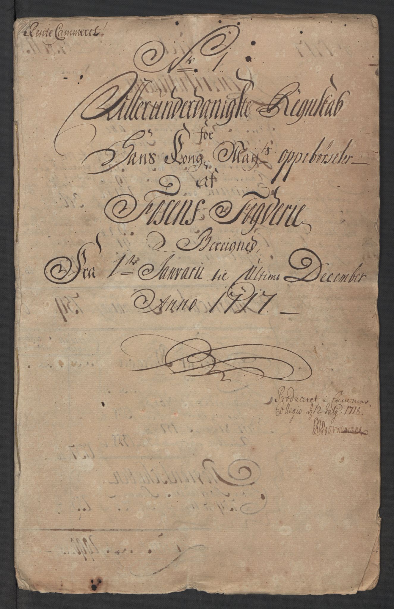 Rentekammeret inntil 1814, Reviderte regnskaper, Fogderegnskap, AV/RA-EA-4092/R57/L3865: Fogderegnskap Fosen, 1717, p. 3