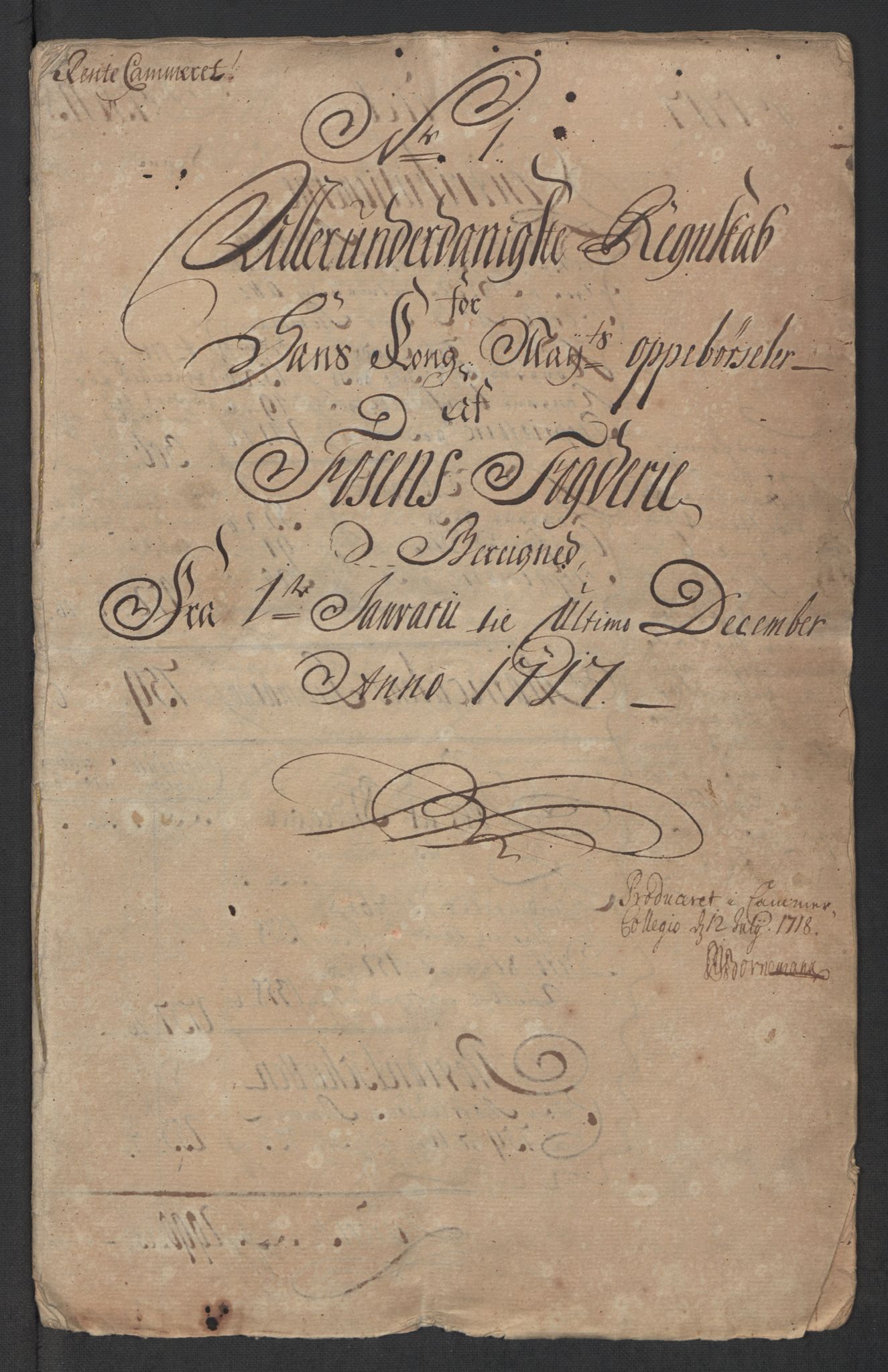 Rentekammeret inntil 1814, Reviderte regnskaper, Fogderegnskap, RA/EA-4092/R57/L3865: Fogderegnskap Fosen, 1717, p. 3