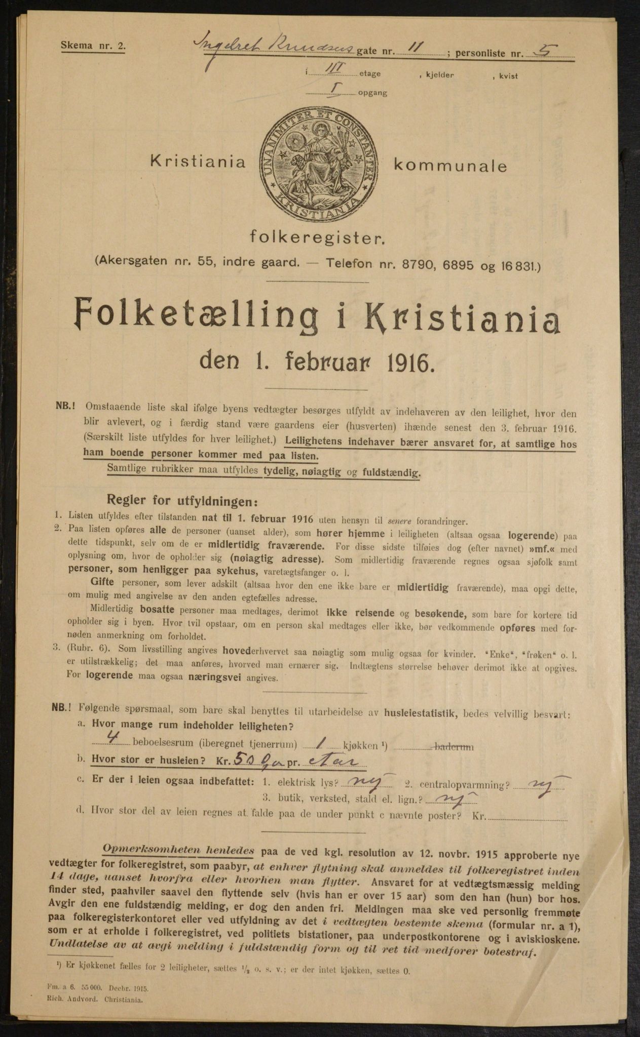 OBA, Municipal Census 1916 for Kristiania, 1916, p. 44841